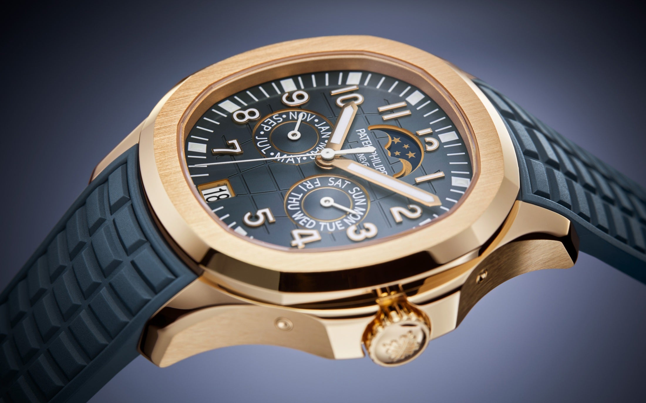 Patek Philippe Aquanaut 5261R-001 – Rose Gold Moon Phase Annual Calendar-DUBAILUXURYWATCH