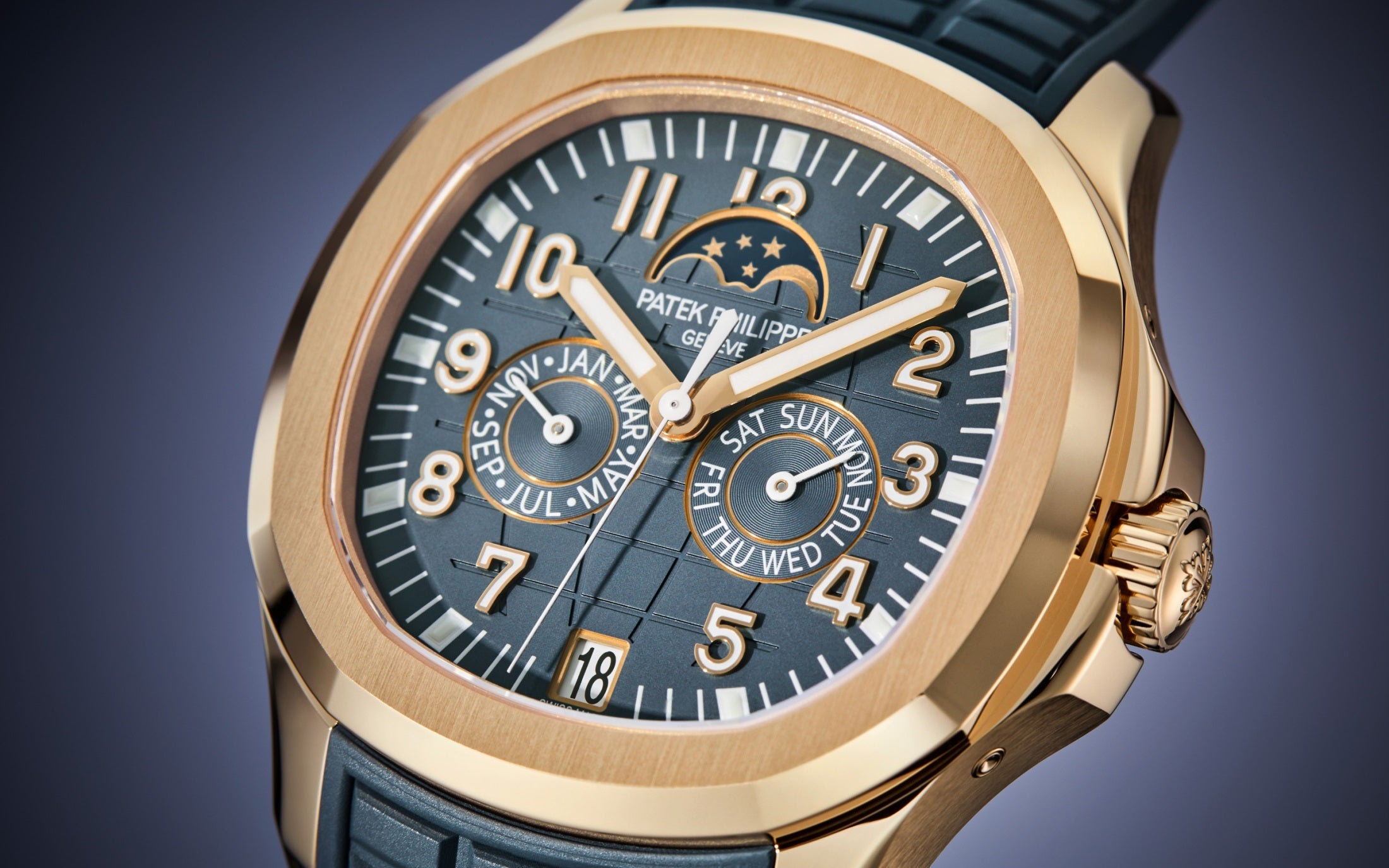 Patek Philippe Aquanaut 5261R-001 – Rose Gold Moon Phase Annual Calendar-DUBAILUXURYWATCH