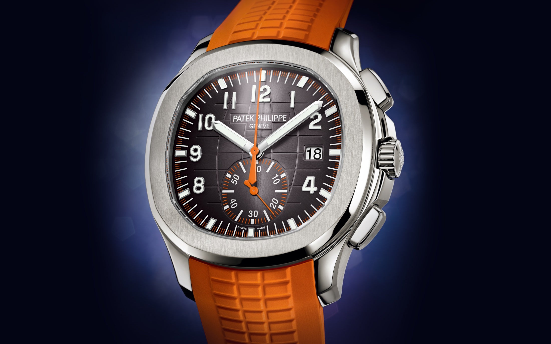 Patek Philippe Aquanaut 5968A-001 – Stainless Steel, Flyback Chronograph, Orange Strap-DUBAILUXURYWATCH
