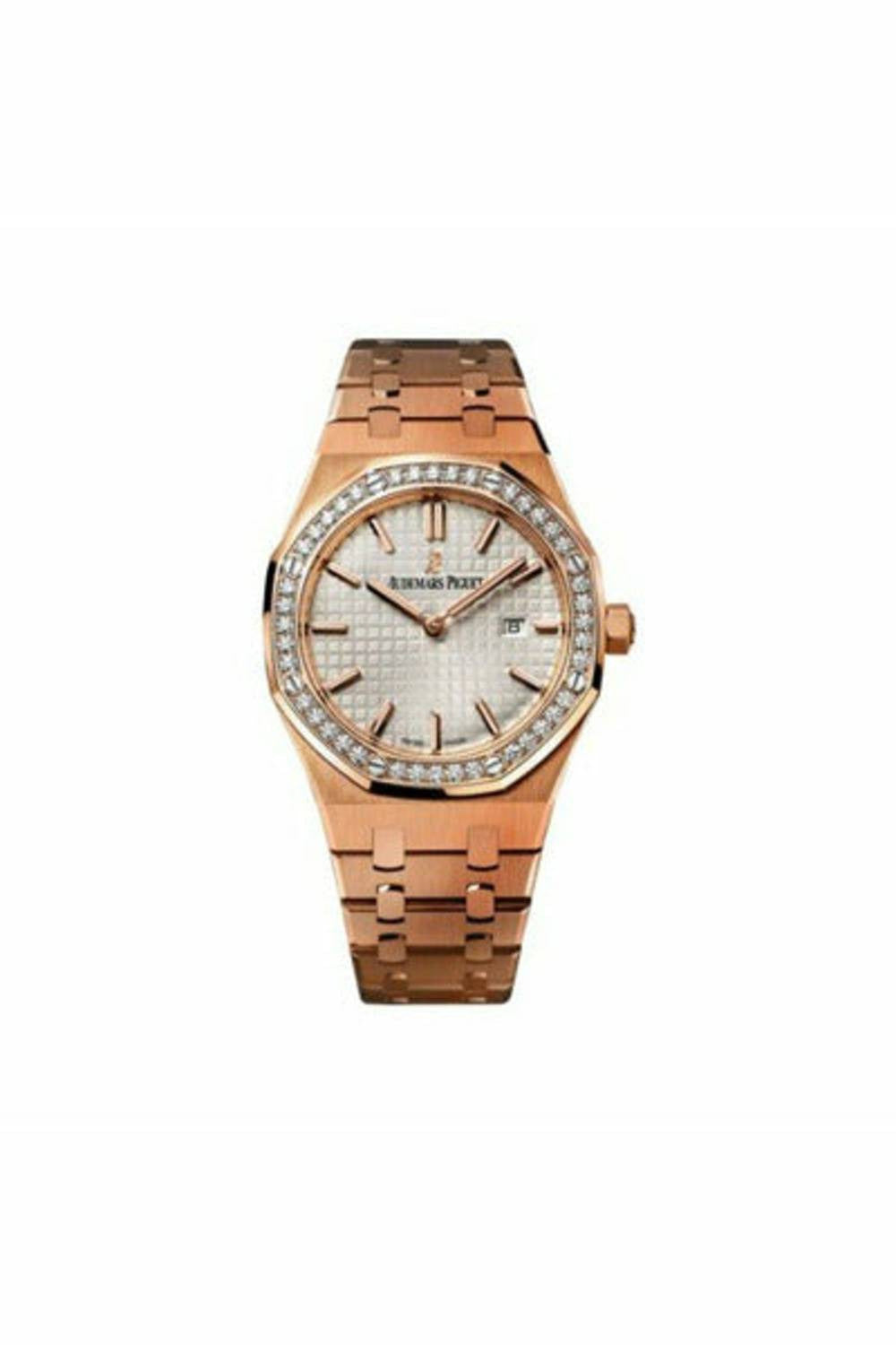 audemars piguet royal oak 18kt rose gold 33mm silver dial ladies watch ref. 67651or.zz.1261or.01-DUBAILUXURYWATCH