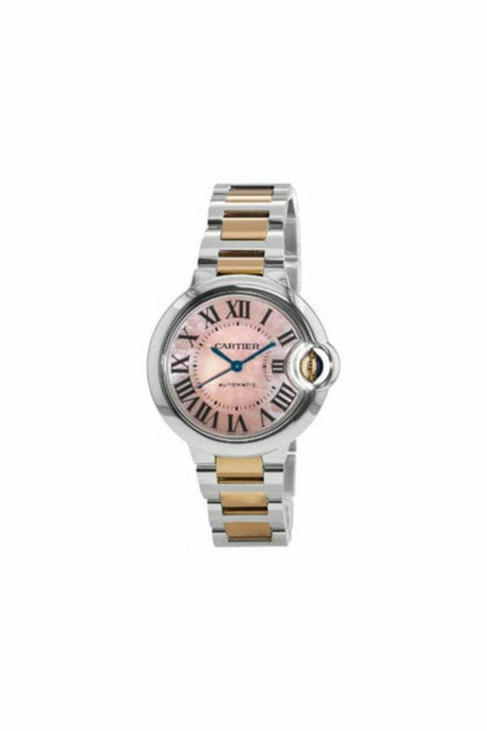 cartier ballon bleu mop dial 33mm stainless steel ladies watch-DUBAILUXURYWATCH