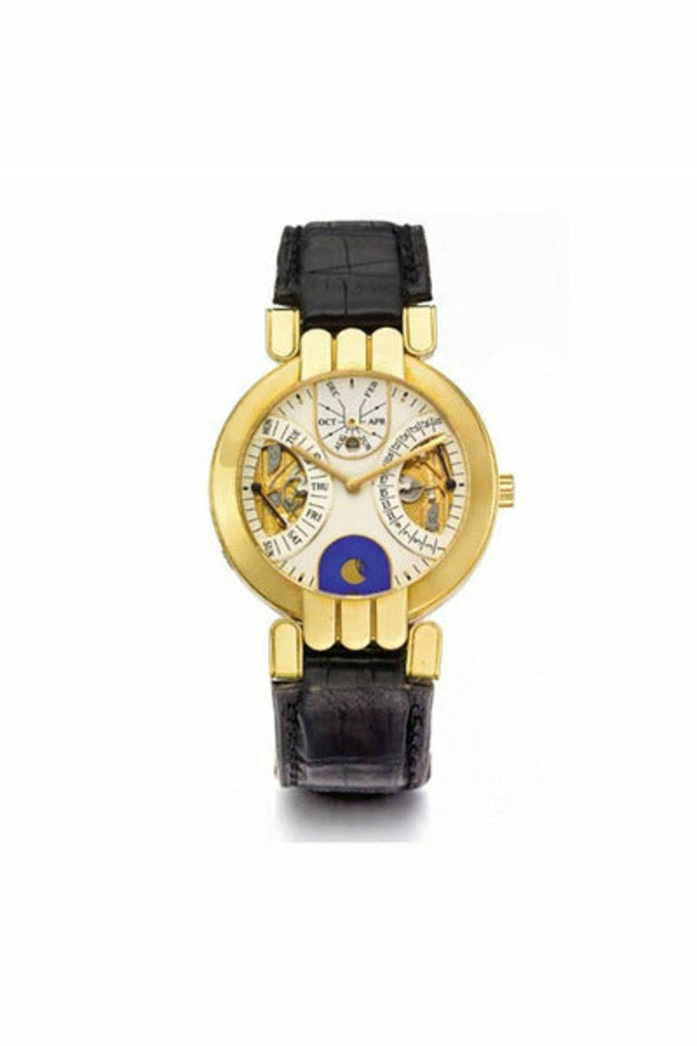 harry winston yellow gold retrograde perpetual calendar moon phase circa 2005-DUBAILUXURYWATCH
