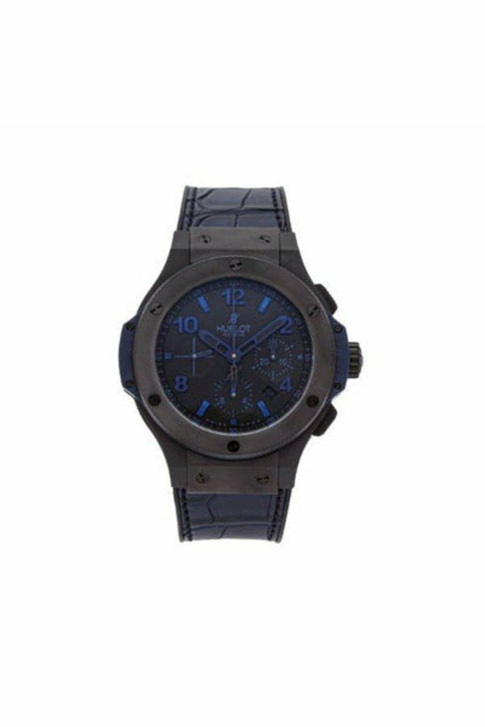 hublot big bang all black blue limited edition 44mm black ceramic men's watch-DUBAILUXURYWATCH