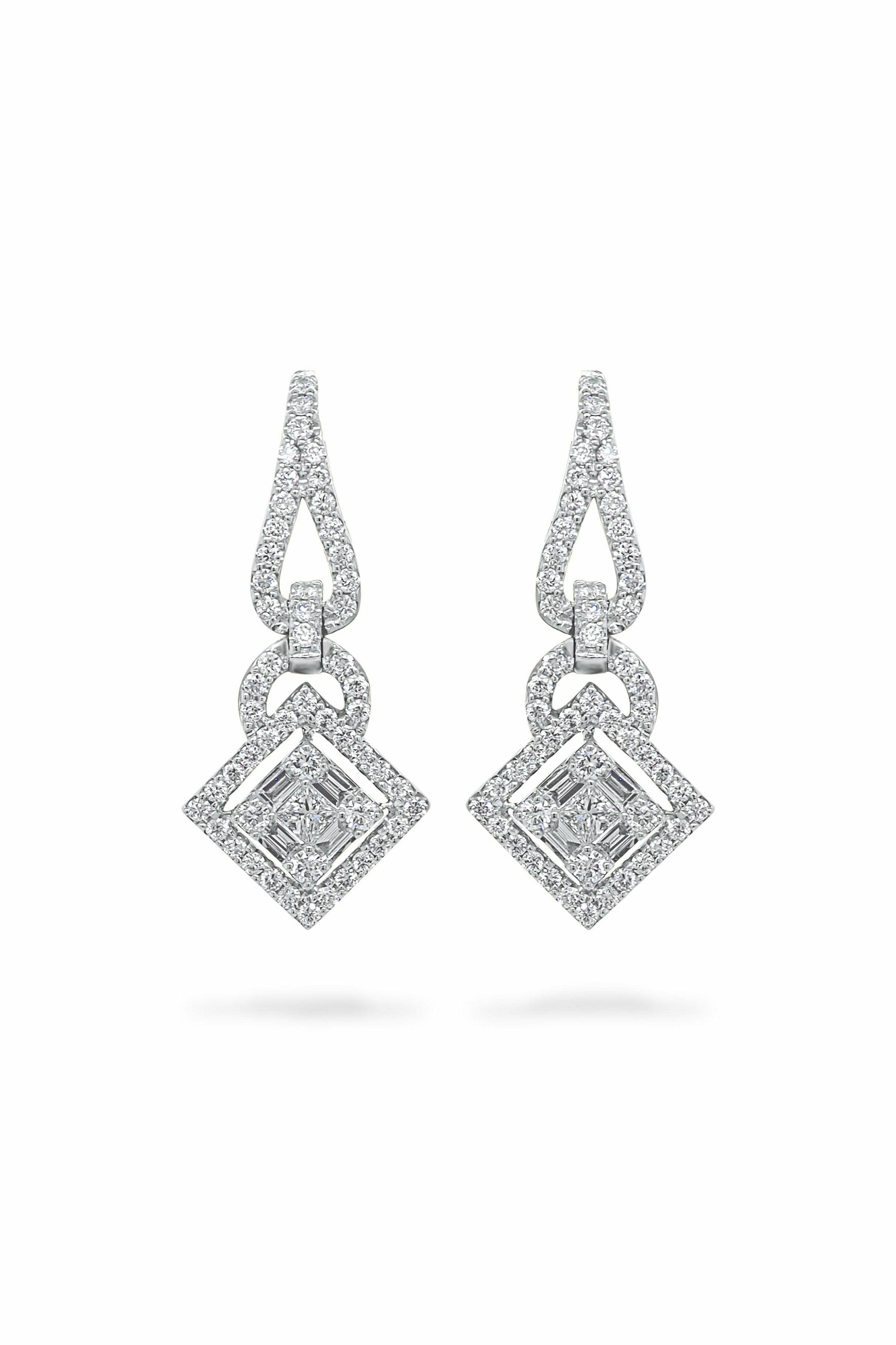 illusion square with halo drop-DUBAILUXURYWATCH