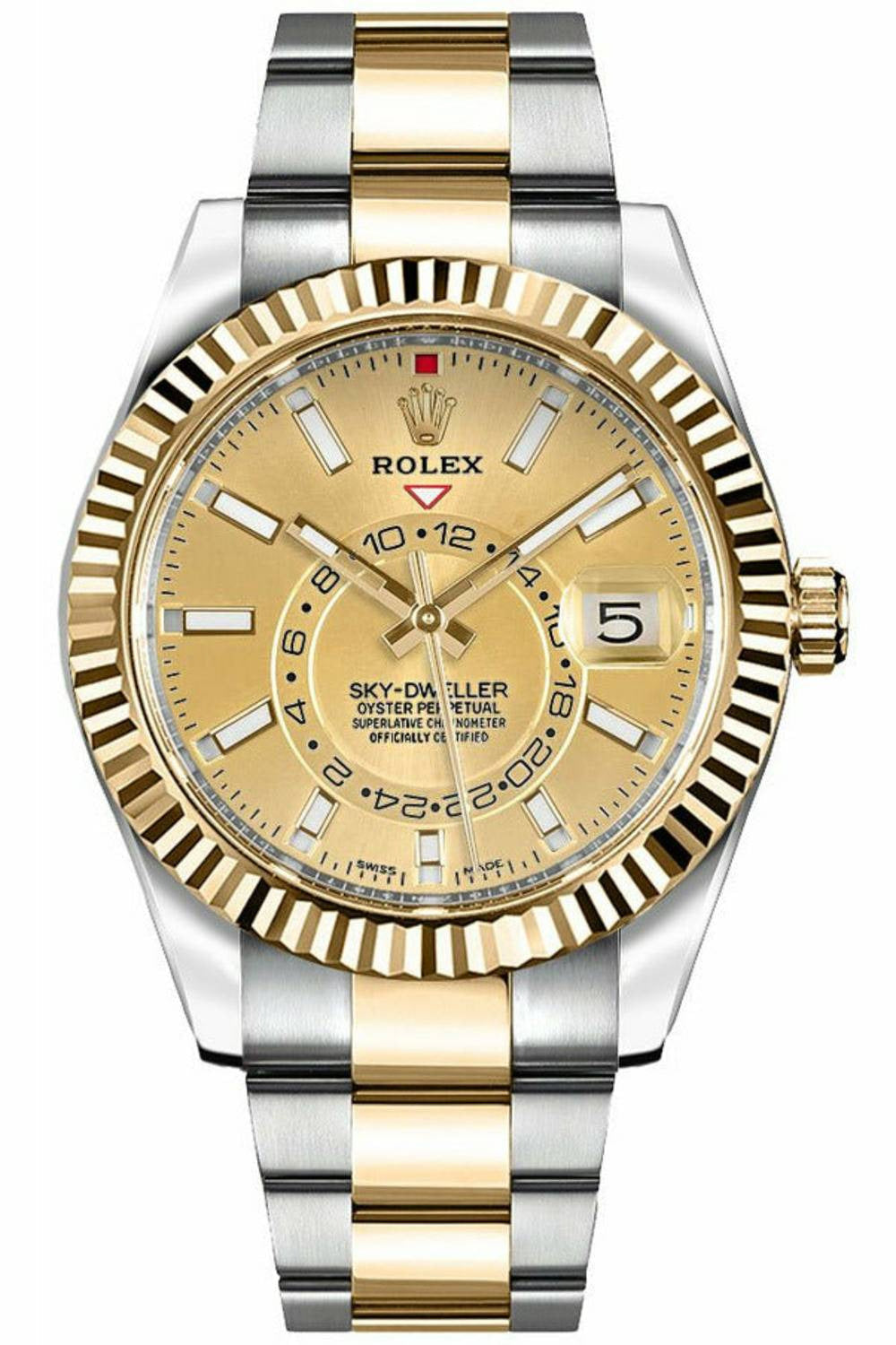 rolex sky-dweller champagne dial men's watch-DUBAILUXURYWATCH
