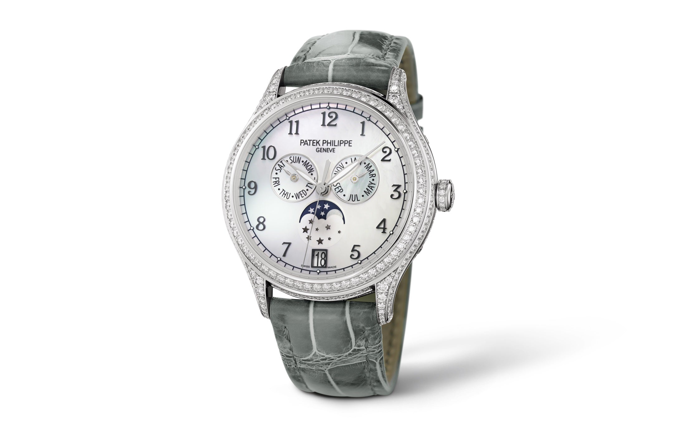 Patek Philippe 4948G – Annual Calendar Self-Winding Watch with White Gold & Diamonds-DUBAILUXURYWATCH