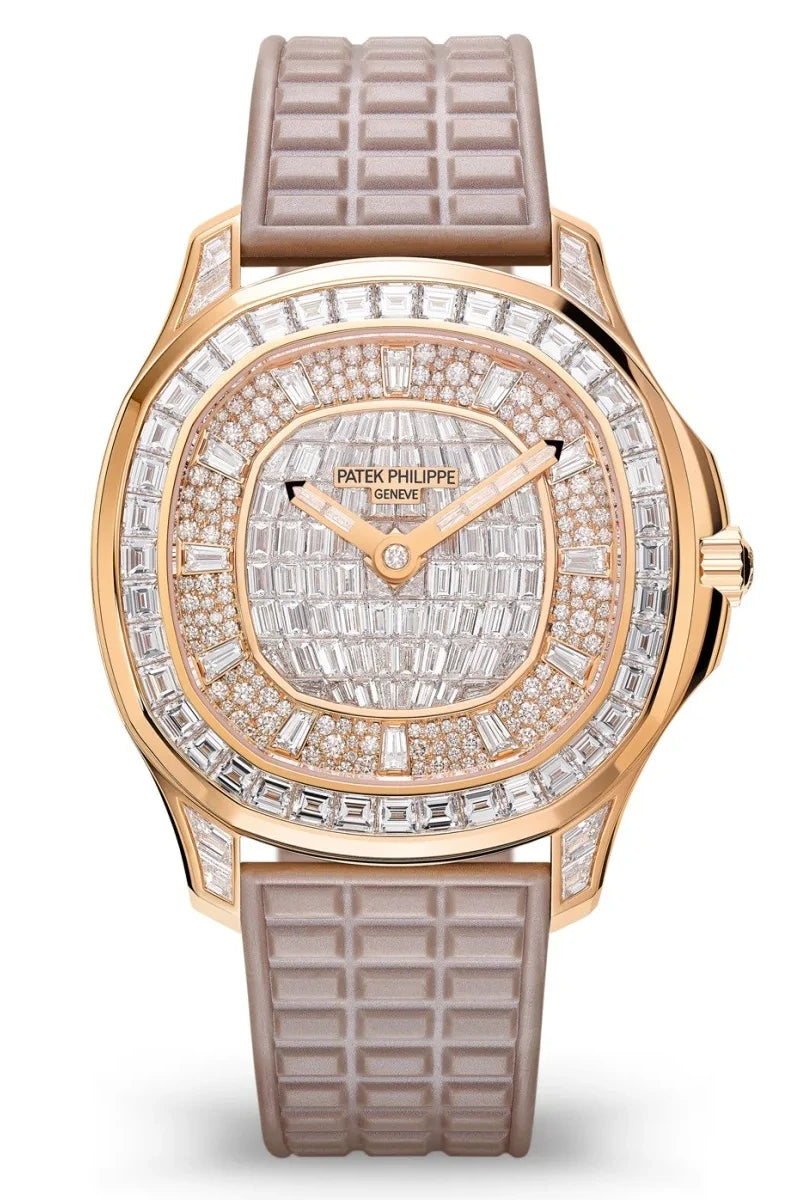 Patek Philippe Aquanaut 5062/450R-001 – Ladies’ Rose Gold Watch with Chocolate Dial & Diamonds-DUBAILUXURYWATCH