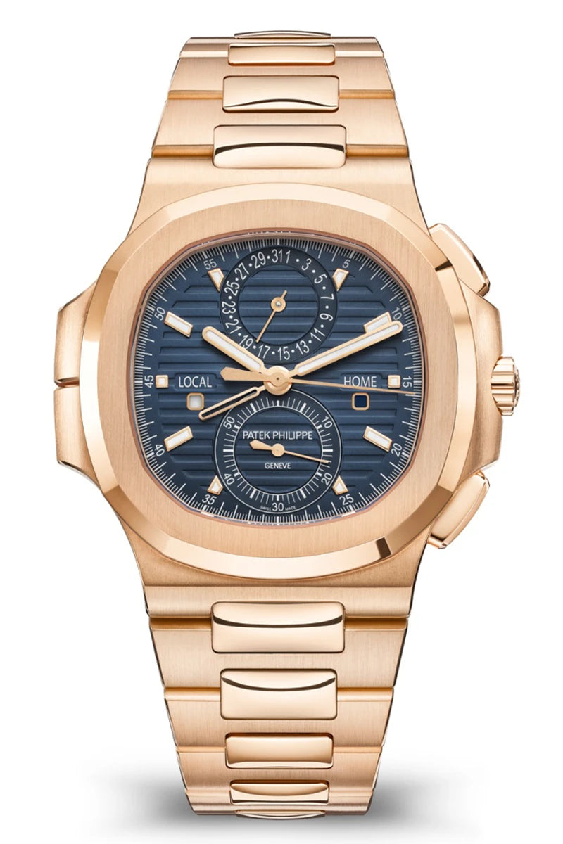 Patek Philippe Nautilus 5990/1R-001 – Rose Gold Chronograph Travel Time-DUBAILUXURYWATCH