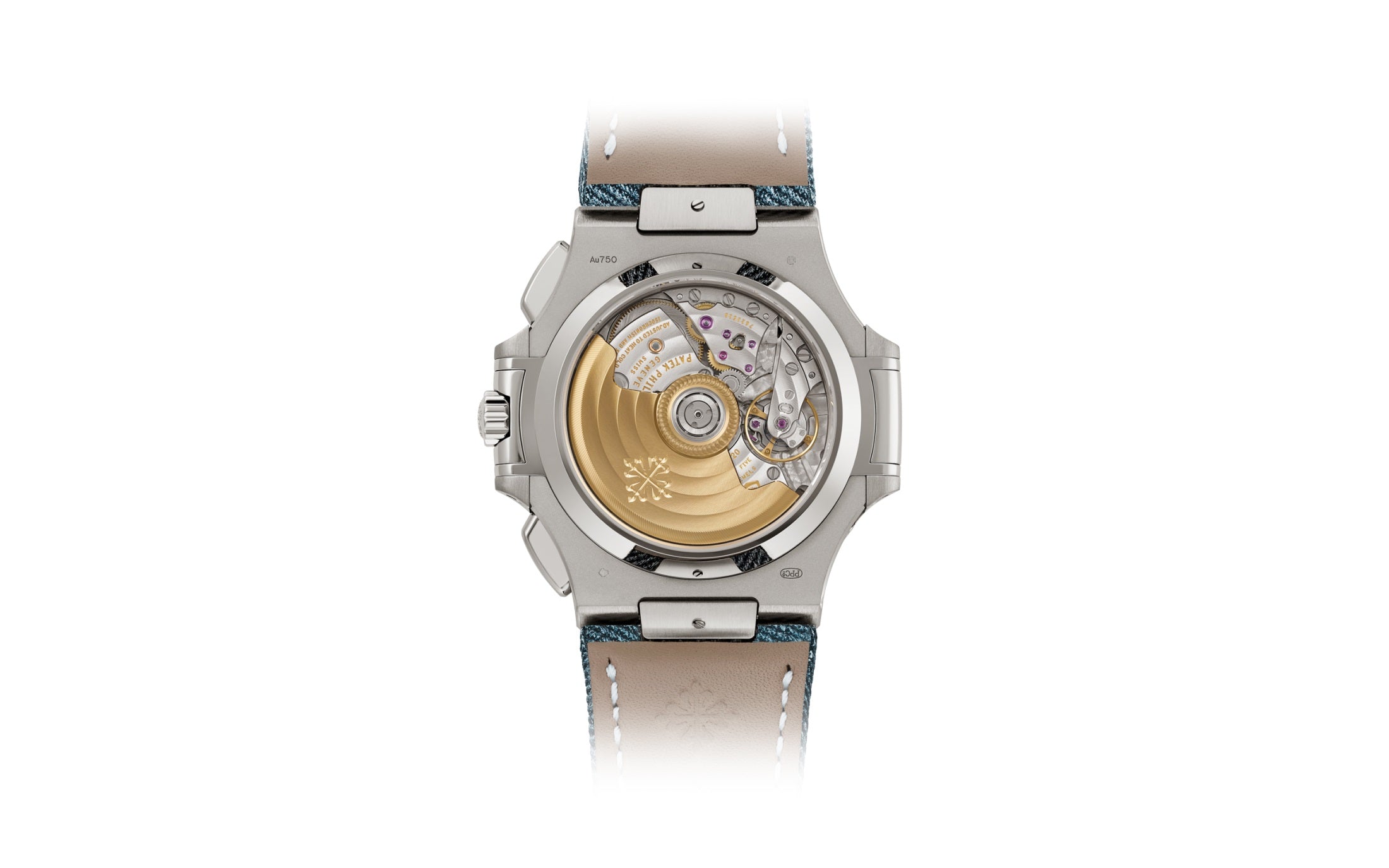 Patek Philippe Nautilus 5980/60G-001 – White Gold, Flyback Chronograph, Blue-Gray Dial-DUBAILUXURYWATCH