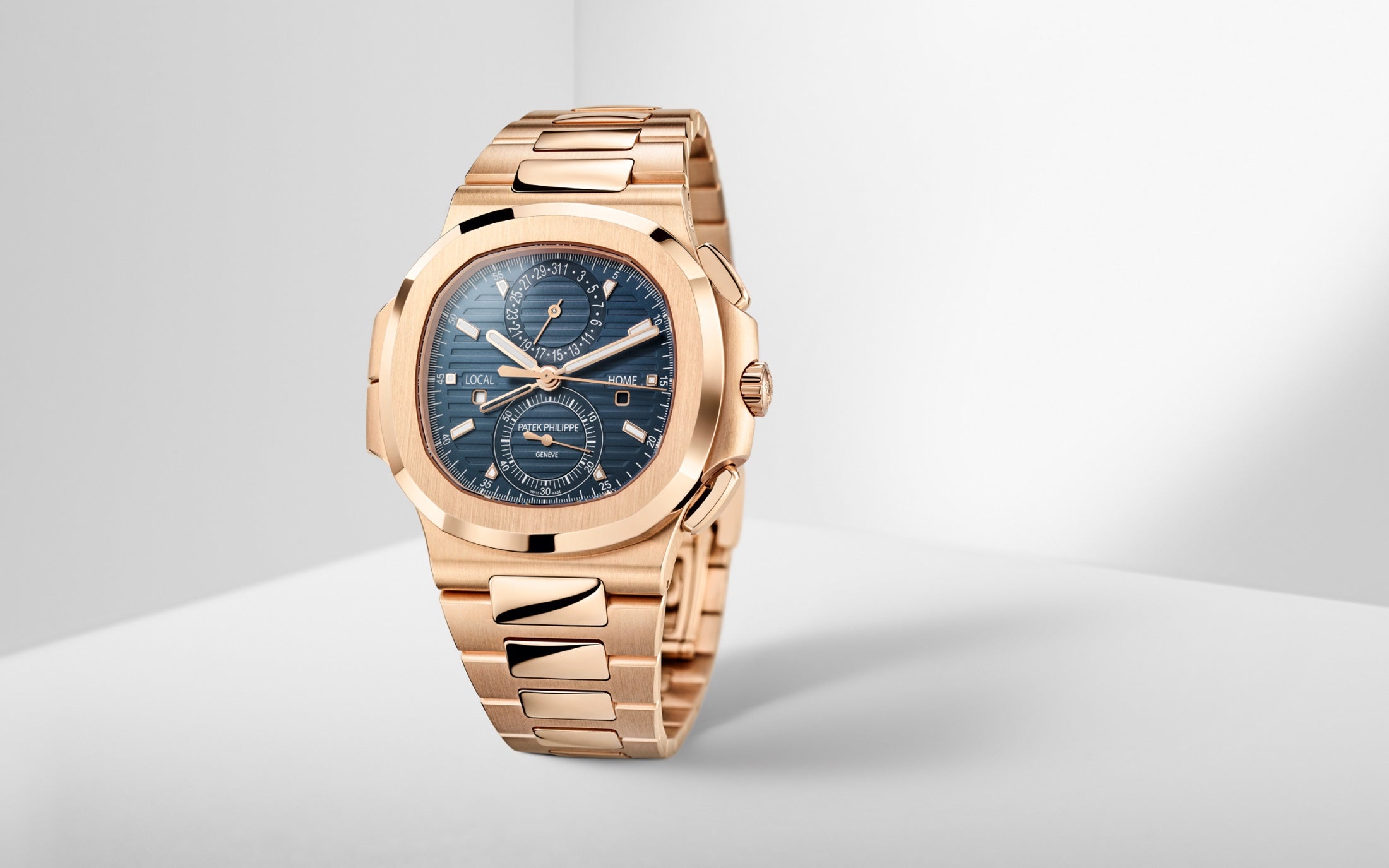 Patek Philippe Nautilus 5990/1R-001 – Rose Gold Chronograph Travel Time-DUBAILUXURYWATCH