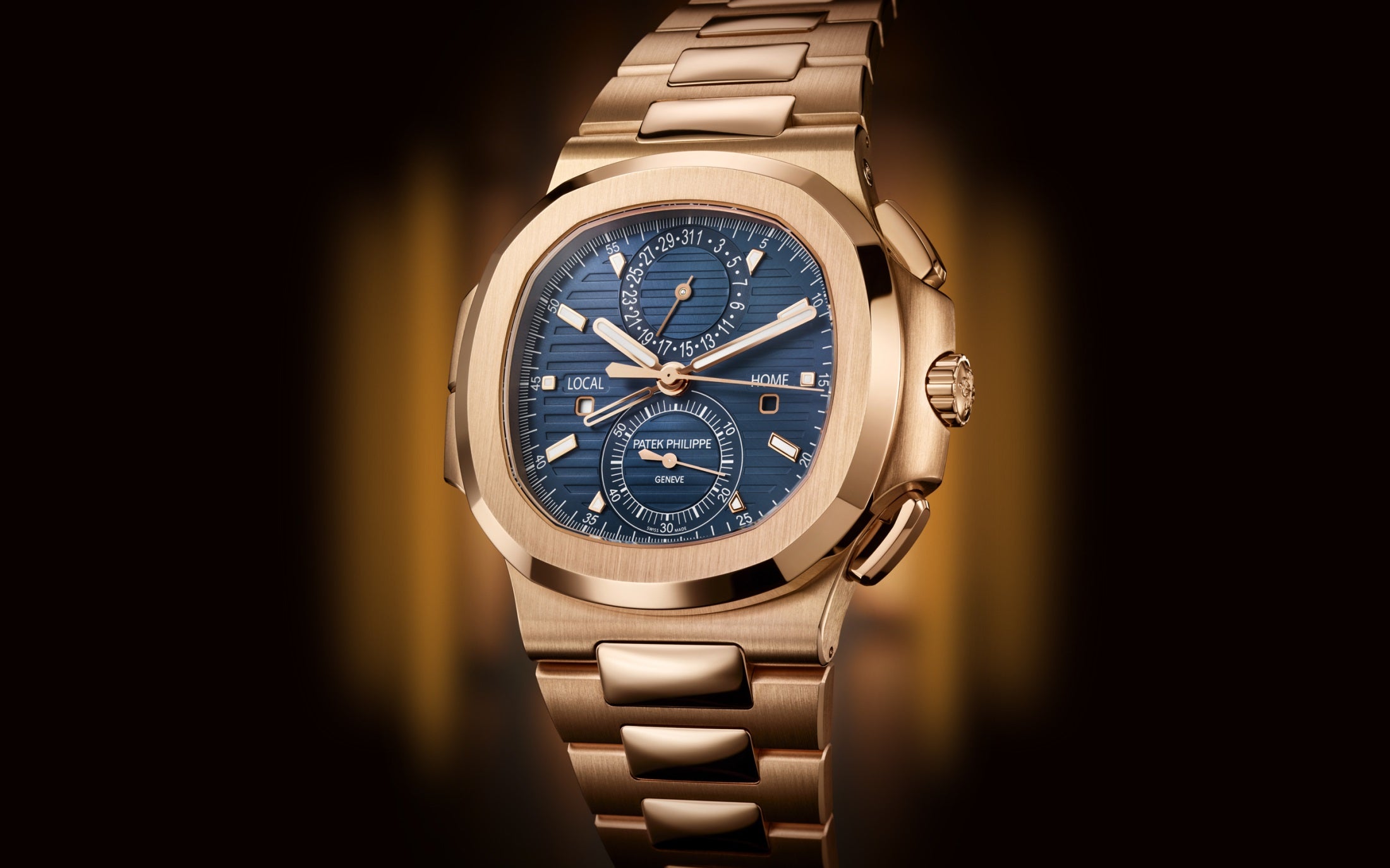 Patek Philippe Nautilus 5990/1R-001 – Rose Gold Chronograph Travel Time-DUBAILUXURYWATCH