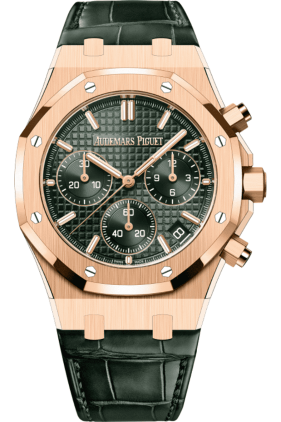 Audemars Piguet Royal Oak Chronograph 50th Anniversary Green Dial Leather Strap 26240OR
