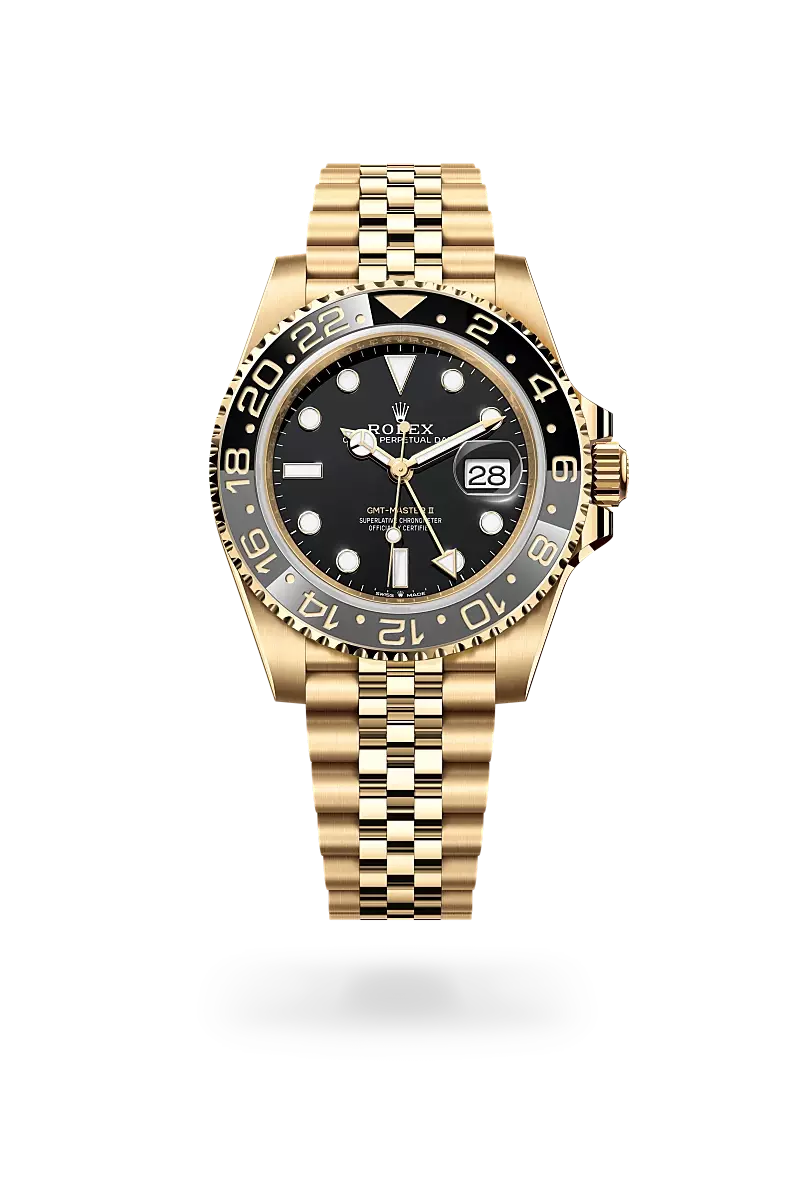 Rolex GMT-Master II 40mm Full Yellow Gold Black Dial Jubilee 126718GRNR-0001