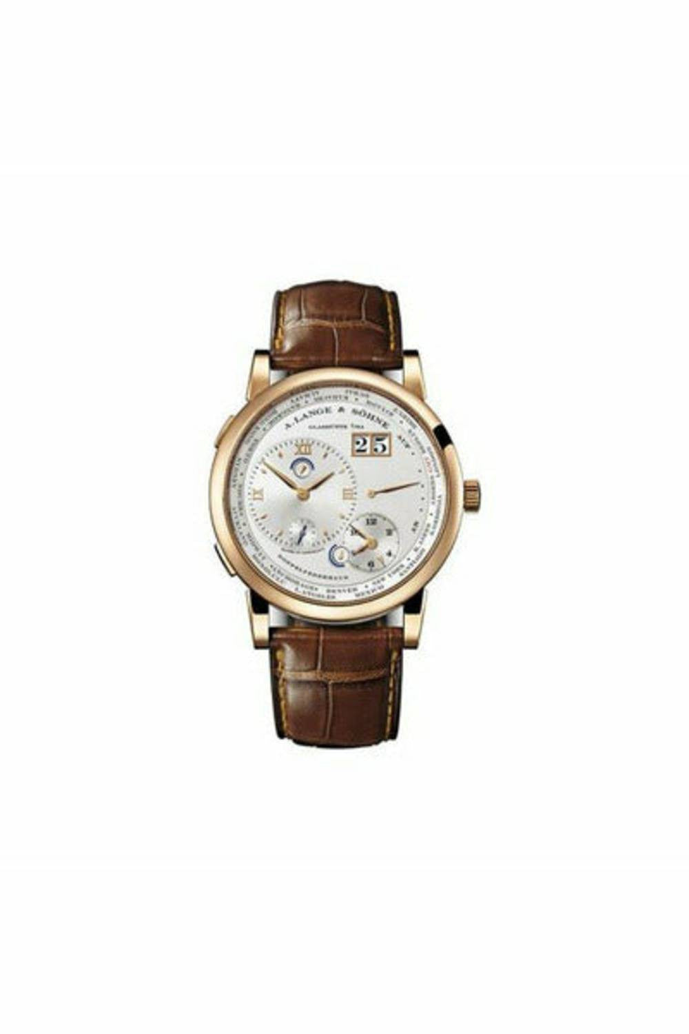 a. lange & sohne 1 time zone 41.9mm 18kt rose gold men's watch-DUBAILUXURYWATCH