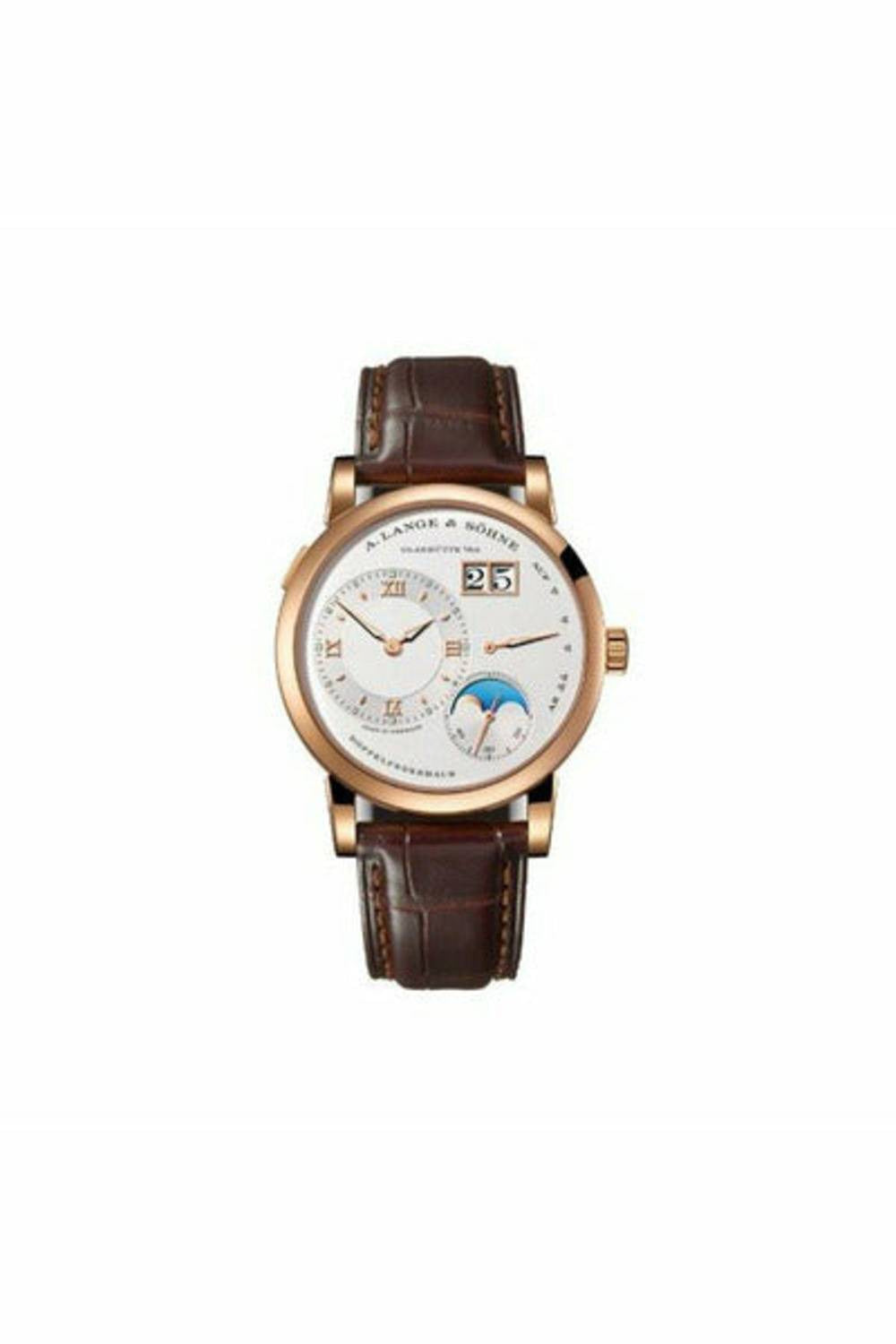 a. lange & sohne lange 1 moon phase day/night 38.5mm 18kt rose gold men's watch-DUBAILUXURYWATCH