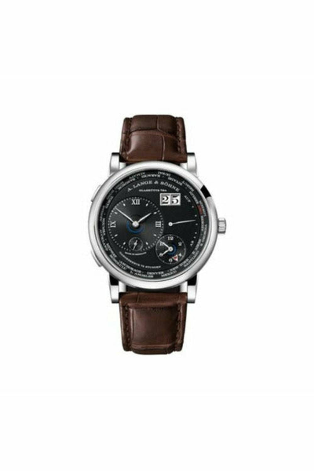 a. lange & söhne - lange 1 timezone white gold / black ref. 136.029-DUBAILUXURYWATCH