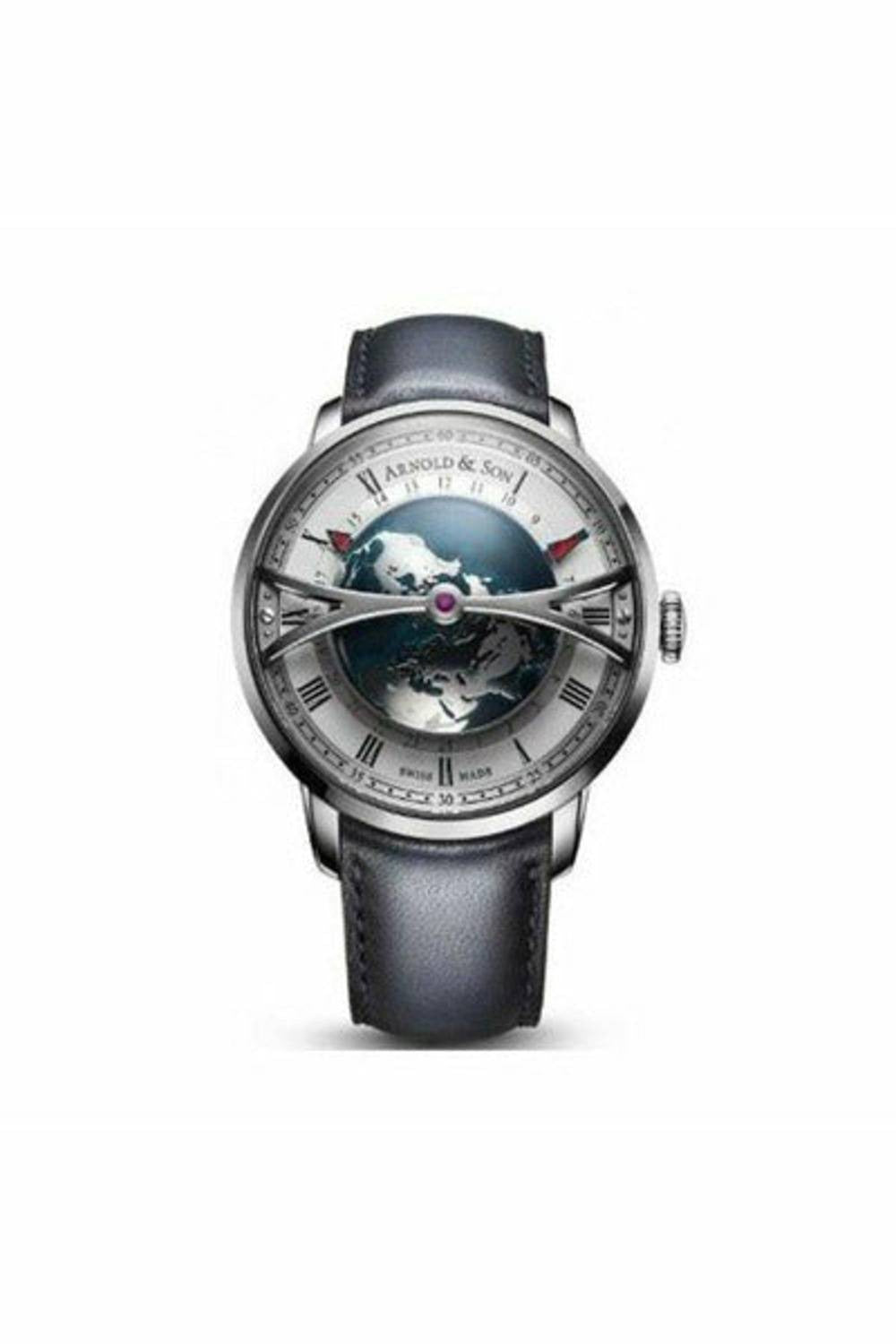 arnold & son globetrotter 45mm stainless steel men's watch-DUBAILUXURYWATCH