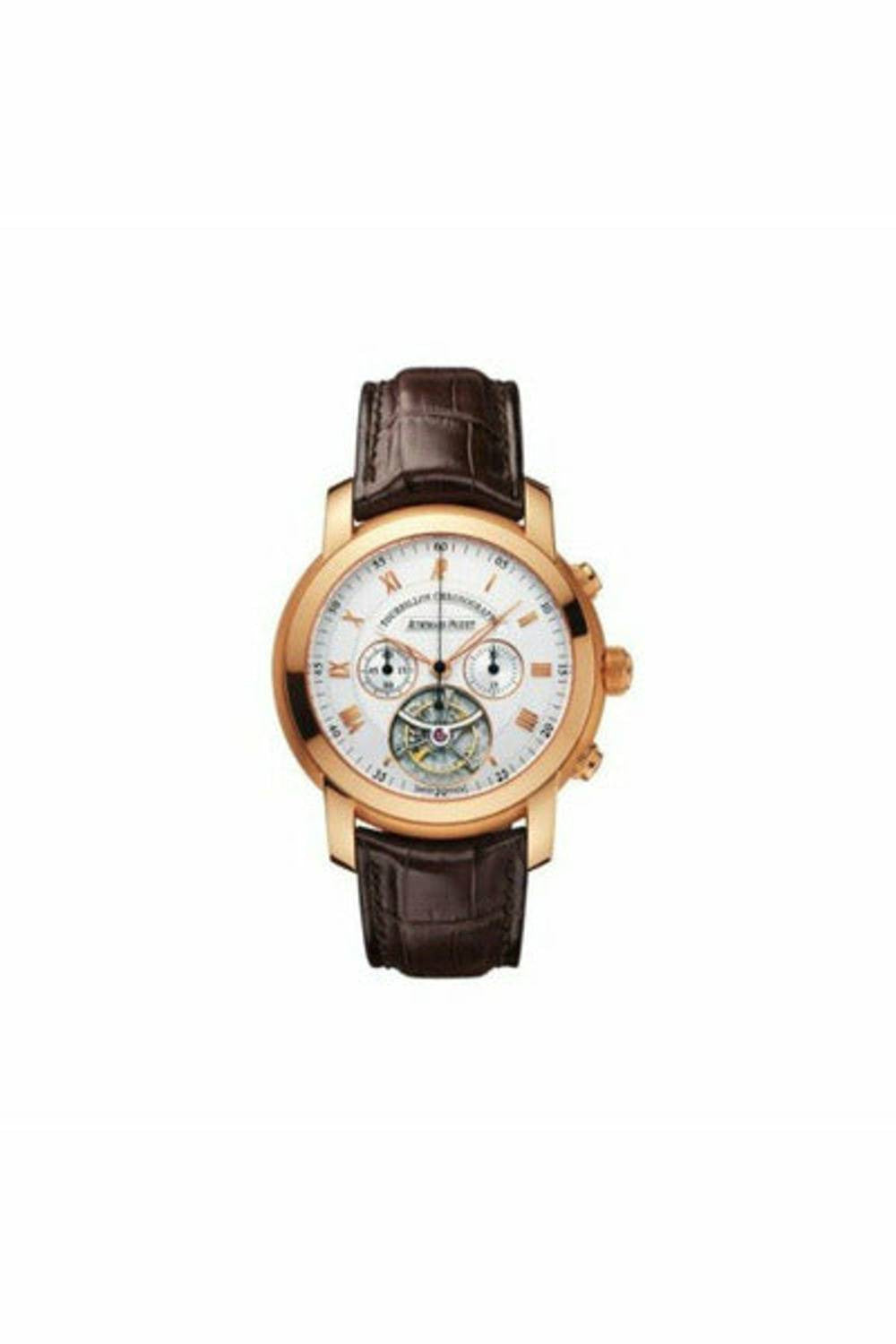 audemars piguet jules audemars tourbillon 18kt rose gold 43mm silver dial men's watch-DUBAILUXURYWATCH