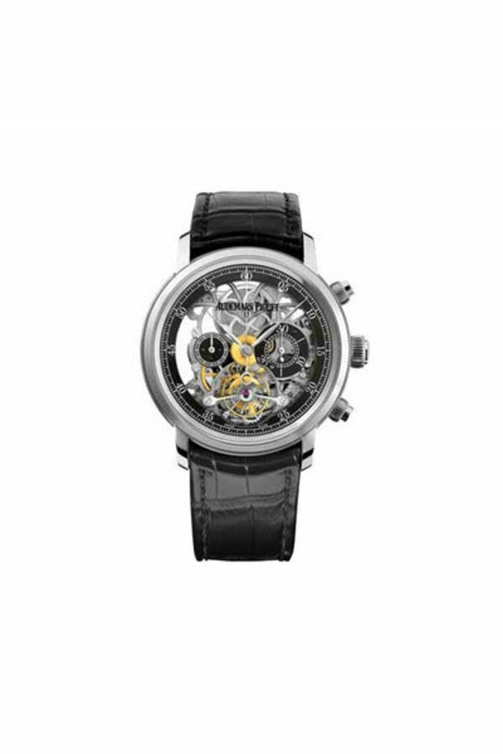 audemars piguet jules audemars tourbillon chronograph 41mm 18k white gold men's watch-DUBAILUXURYWATCH