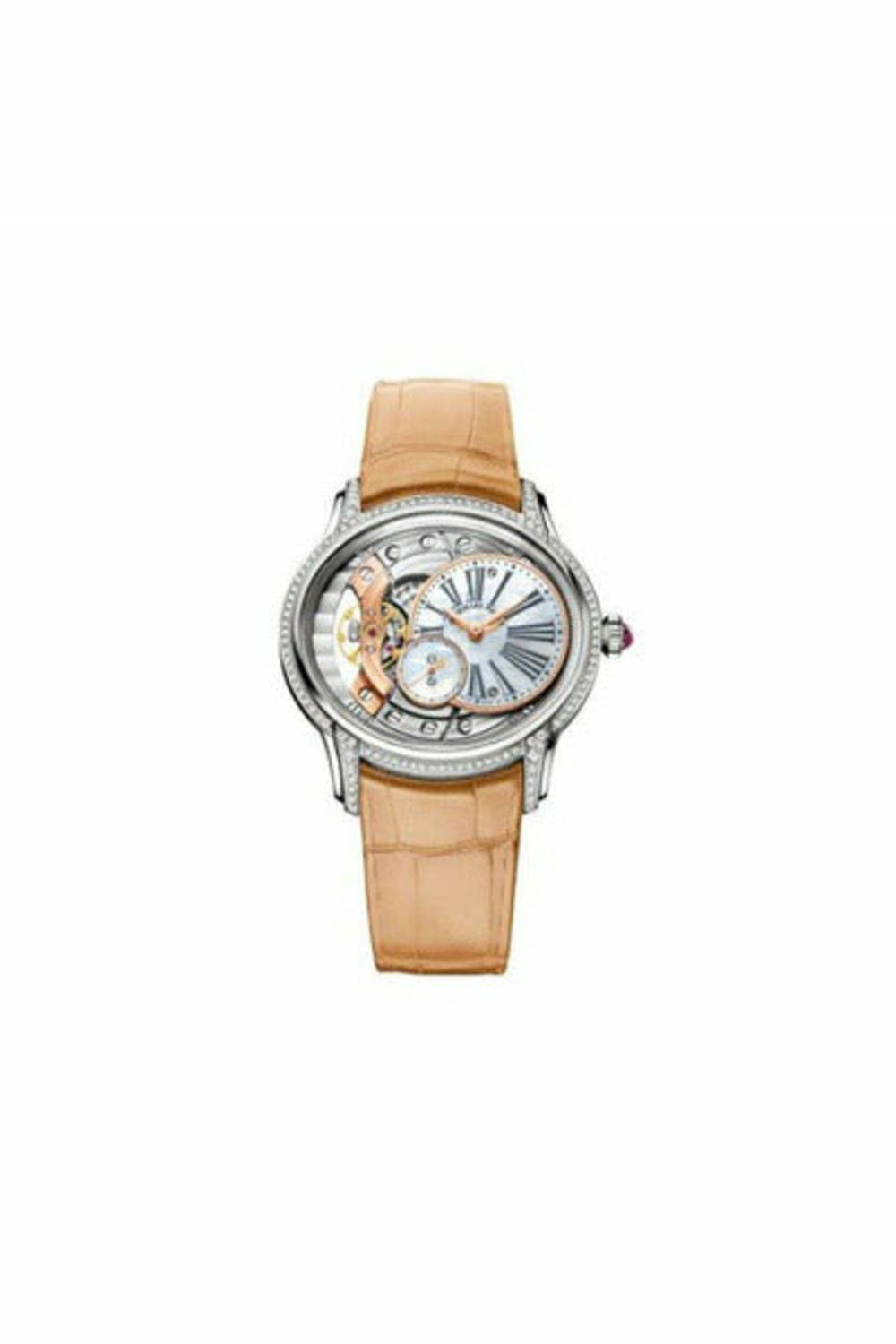 audemars piguet millenary 18kt white gold 39.5mm openworked dial ladies watch-DUBAILUXURYWATCH