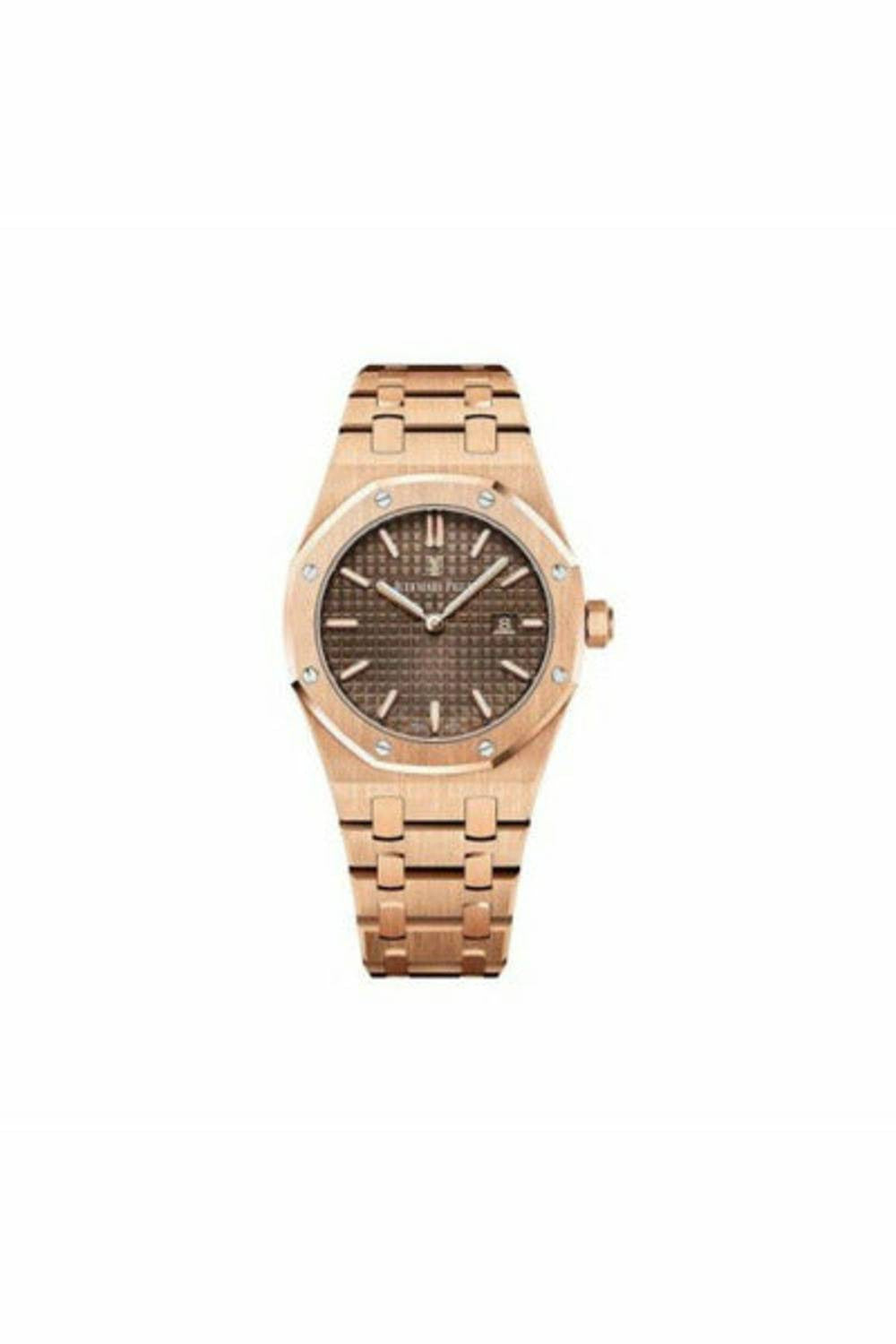 audemars piguet royal oak 18kt rose gold 33mm x 42mm brown dial ladies watch-DUBAILUXURYWATCH