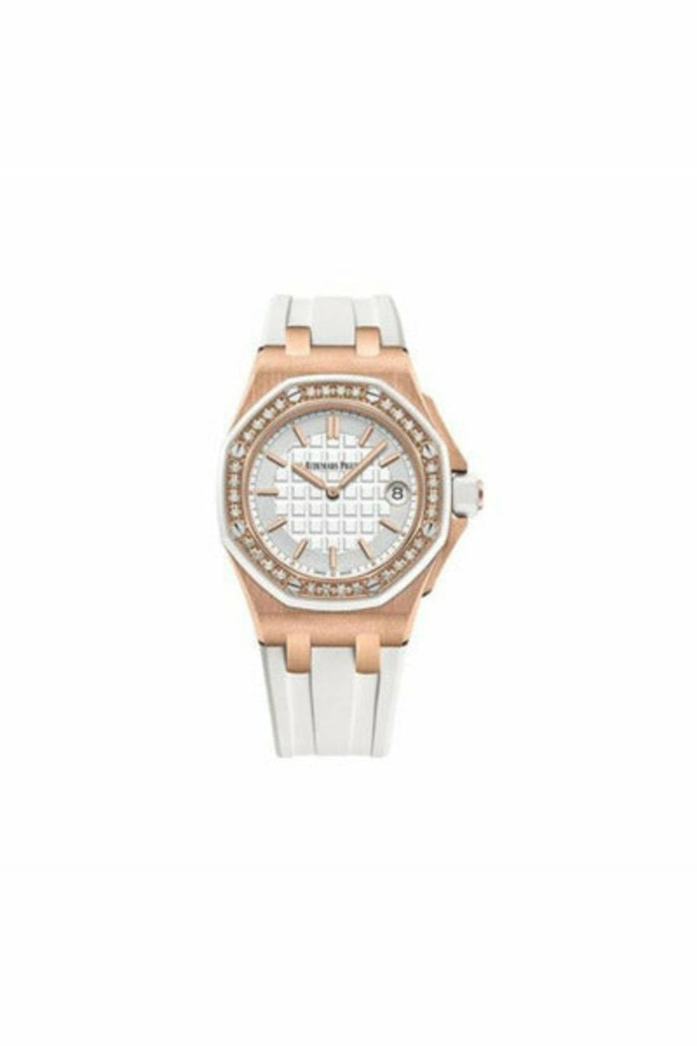 audemars piguet royal oak 18kt rose gold 37mm white dial ladies watch-DUBAILUXURYWATCH