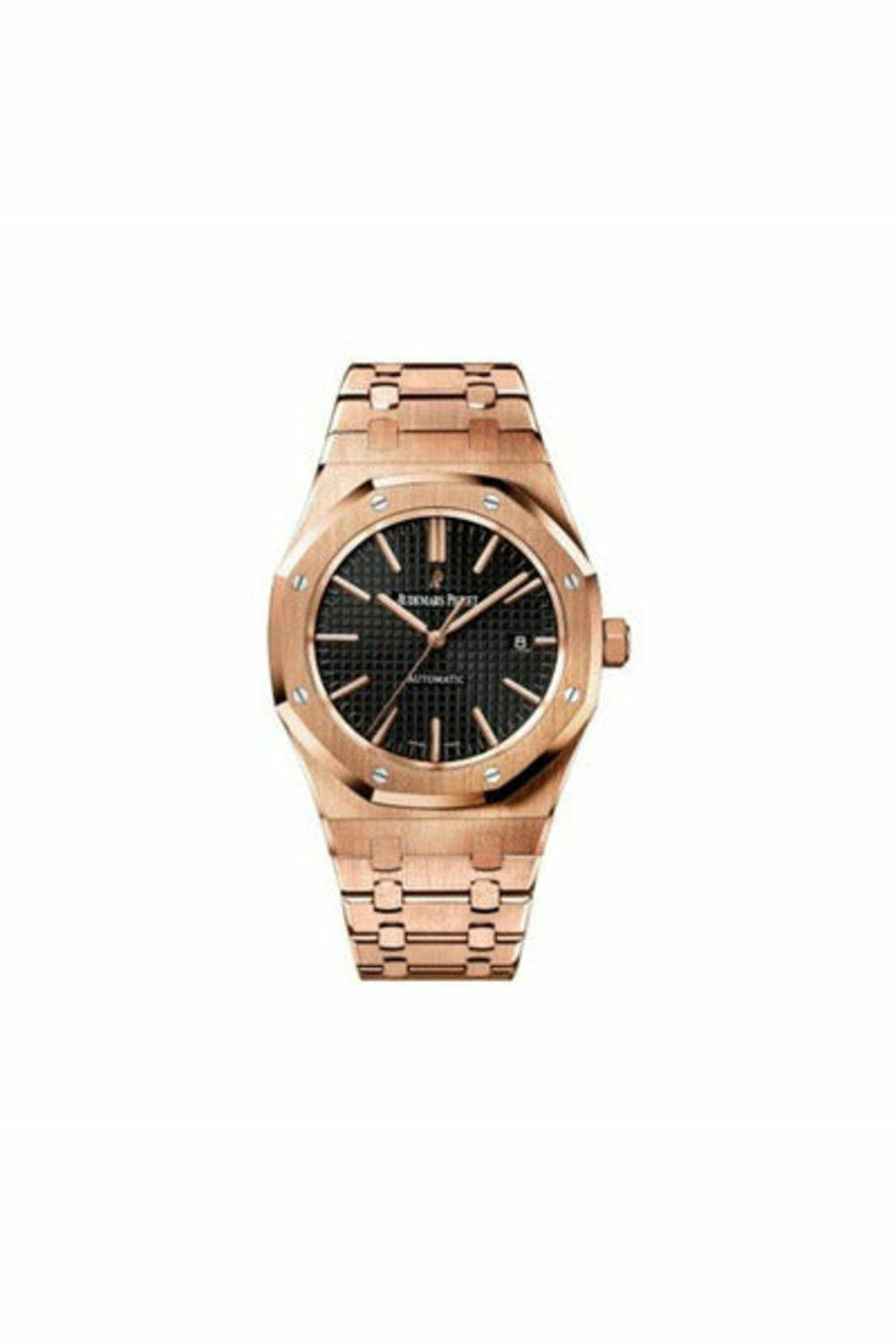 audemars piguet royal oak 18kt white gold 41mm black dial men's watch-DUBAILUXURYWATCH