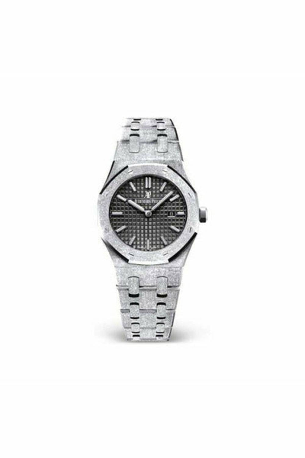 audemars piguet royal oak 33mm 18kt white gold frosted ladies watch-DUBAILUXURYWATCH