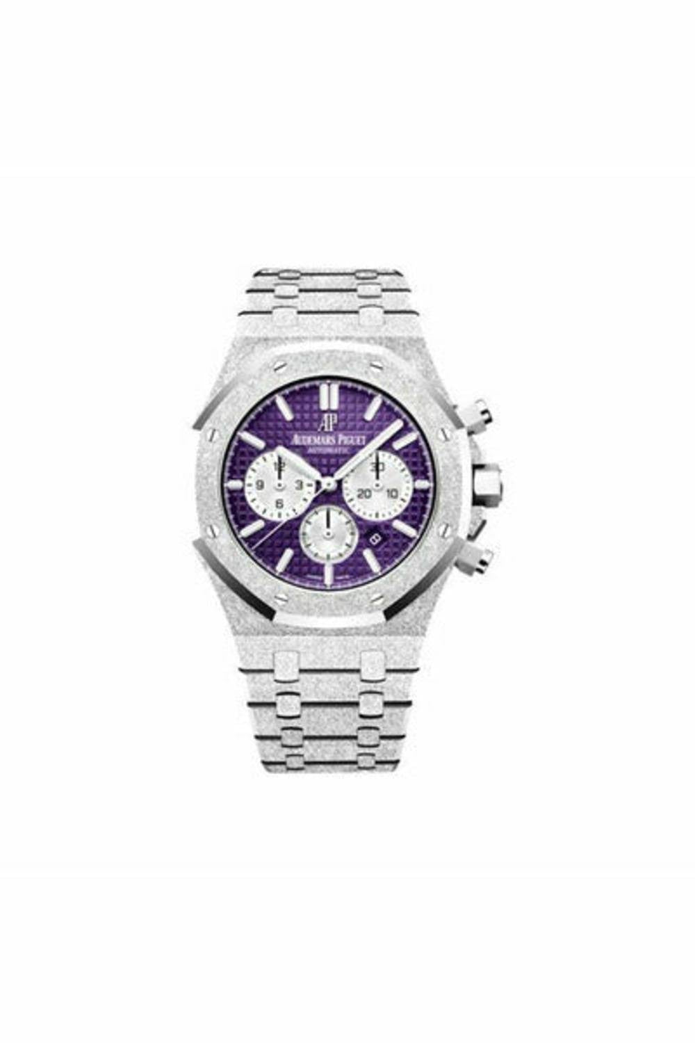 audemars piguet royal oak frosted gold chronograph 41mm 18kt white gold limited edition of 200 pcs men's watch-DUBAILUXURYWATCH