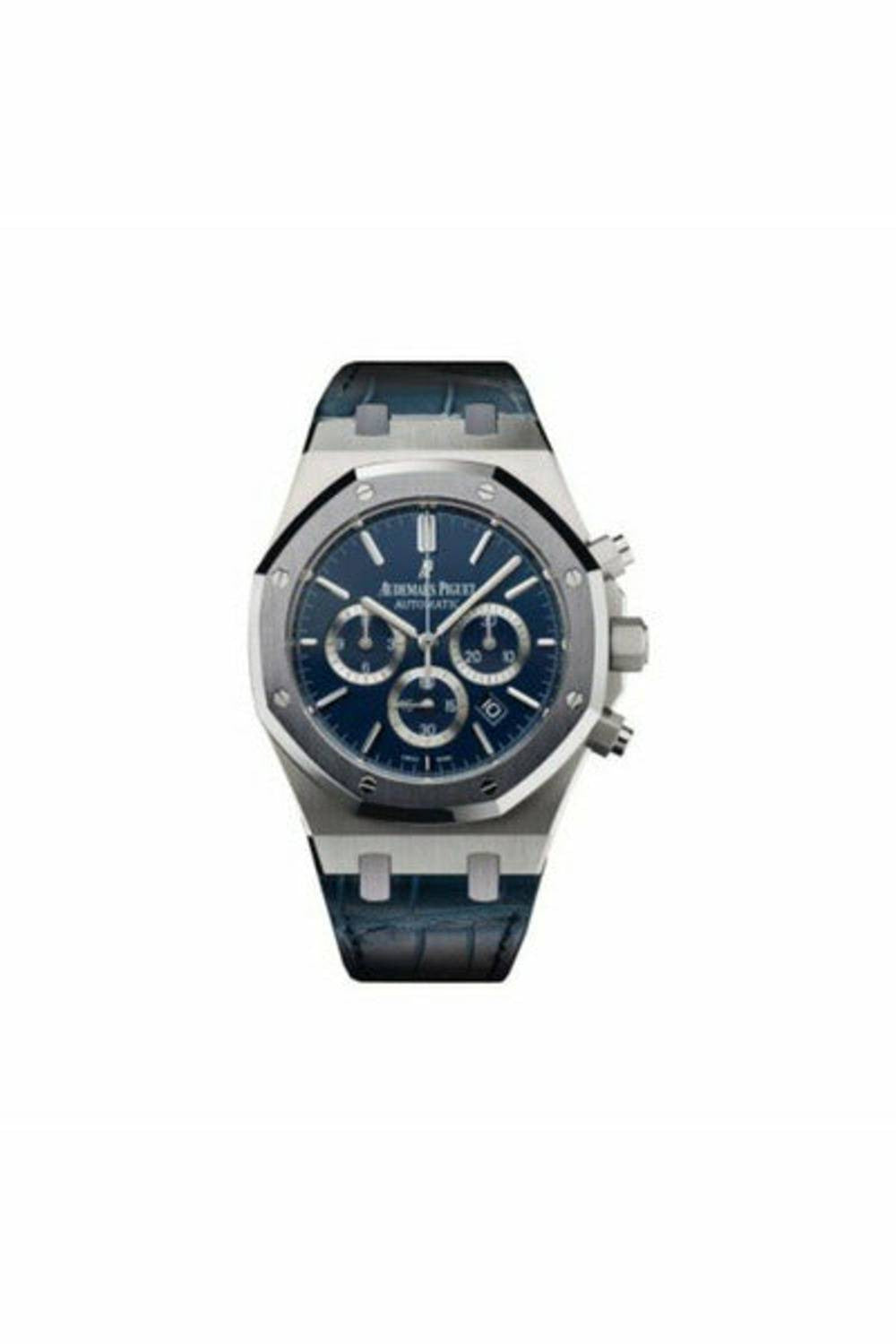 audemars piguet royal oak leo messi platinum 41mm dark blue dial men's watch-DUBAILUXURYWATCH