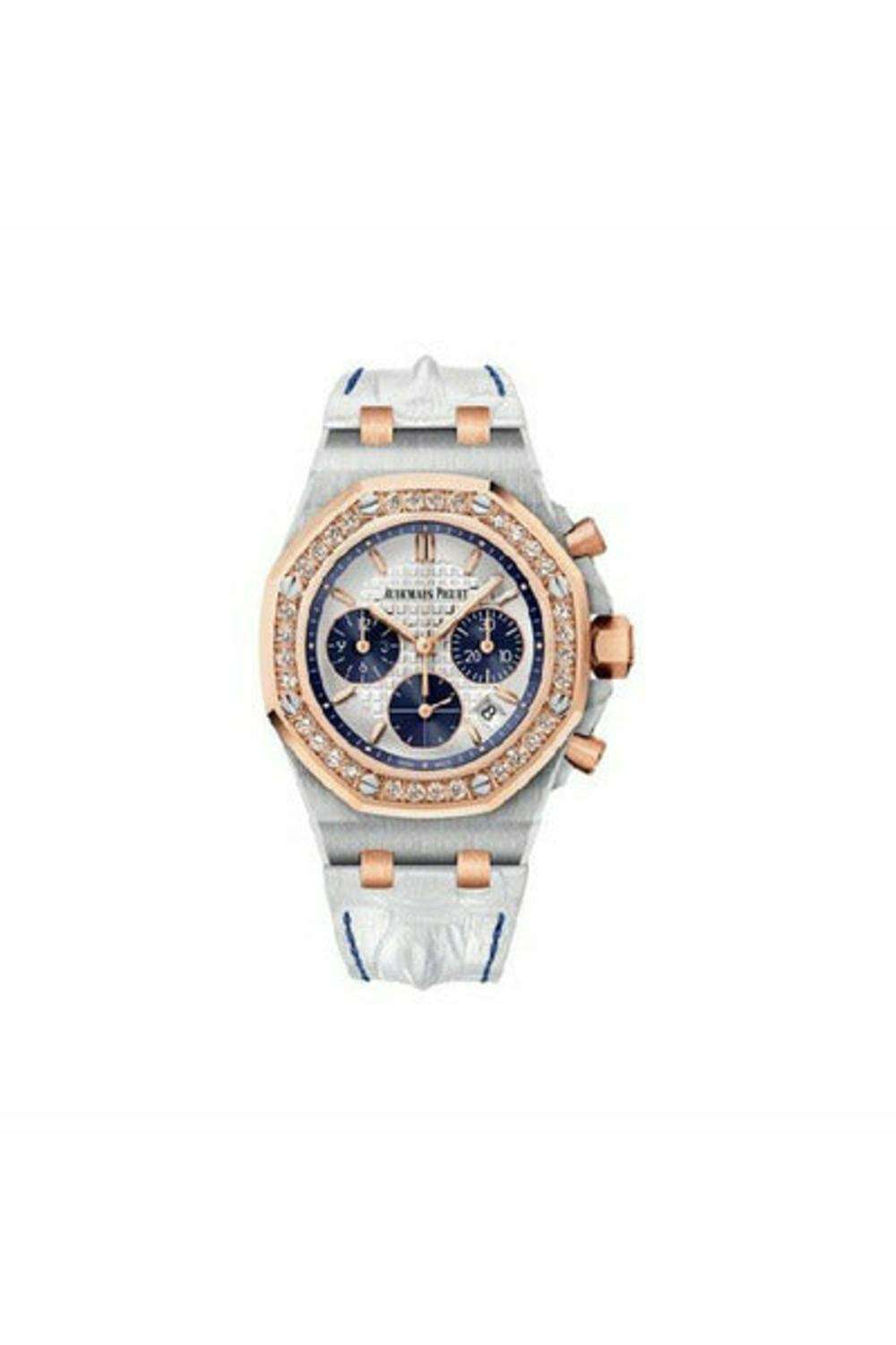 audemars piguet royal oak offshore 18kt rose gold/stainless steel 37mm silver dial ladies watch-DUBAILUXURYWATCH