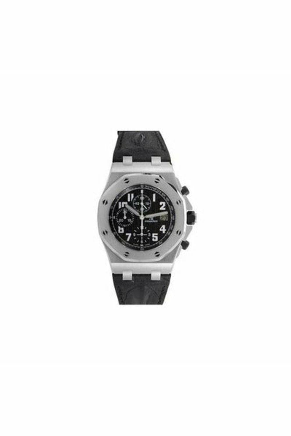 audemars piguet royal oak offshore chronograph stainless black rubber strap watch-DUBAILUXURYWATCH