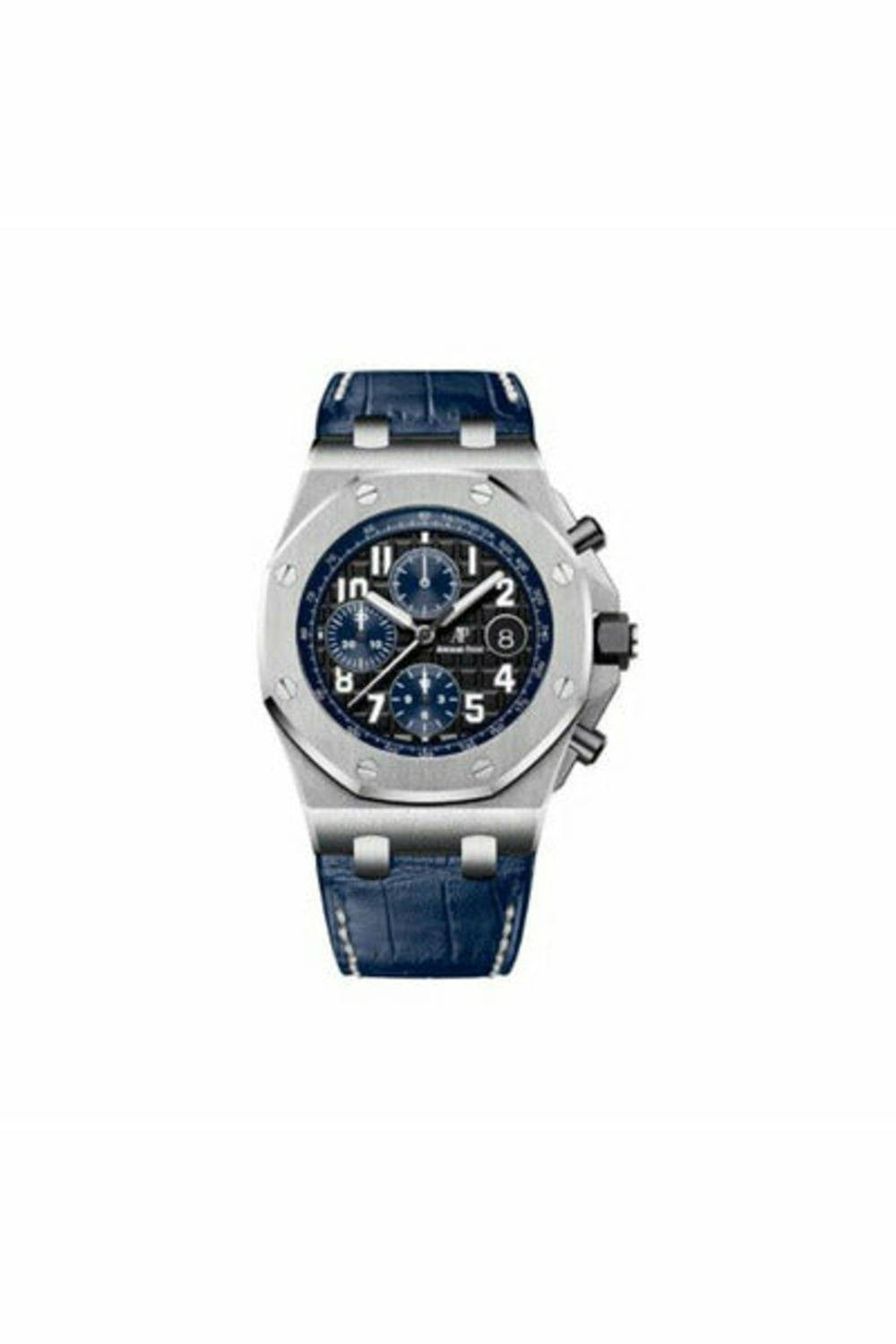 audemars piguet royal oak offshore stainless steel 42mm x 54mm black dial men's watch-DUBAILUXURYWATCH