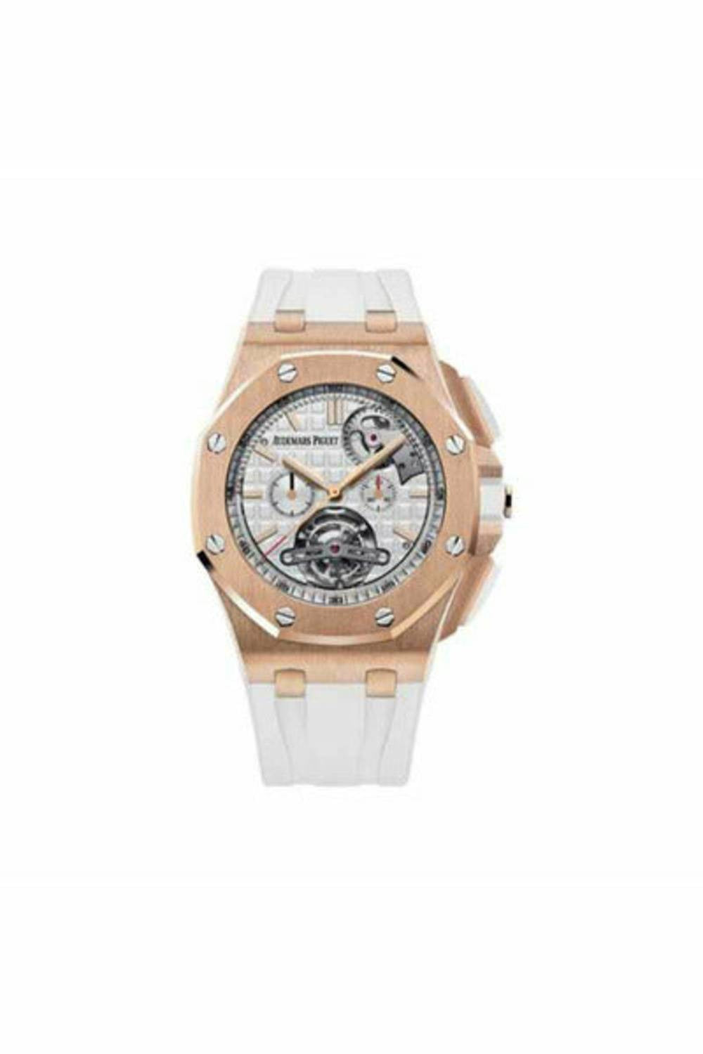 audemars piguet royal oak offshore tourbillon rose gold silver dial-DUBAILUXURYWATCH