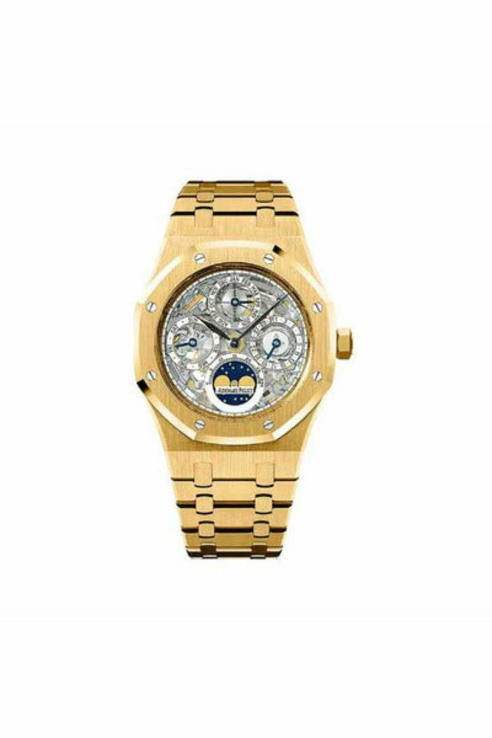 audemars piguet royal oak openworked perpetual calendar 39mm 18kt yellow gold men's watch-DUBAILUXURYWATCH