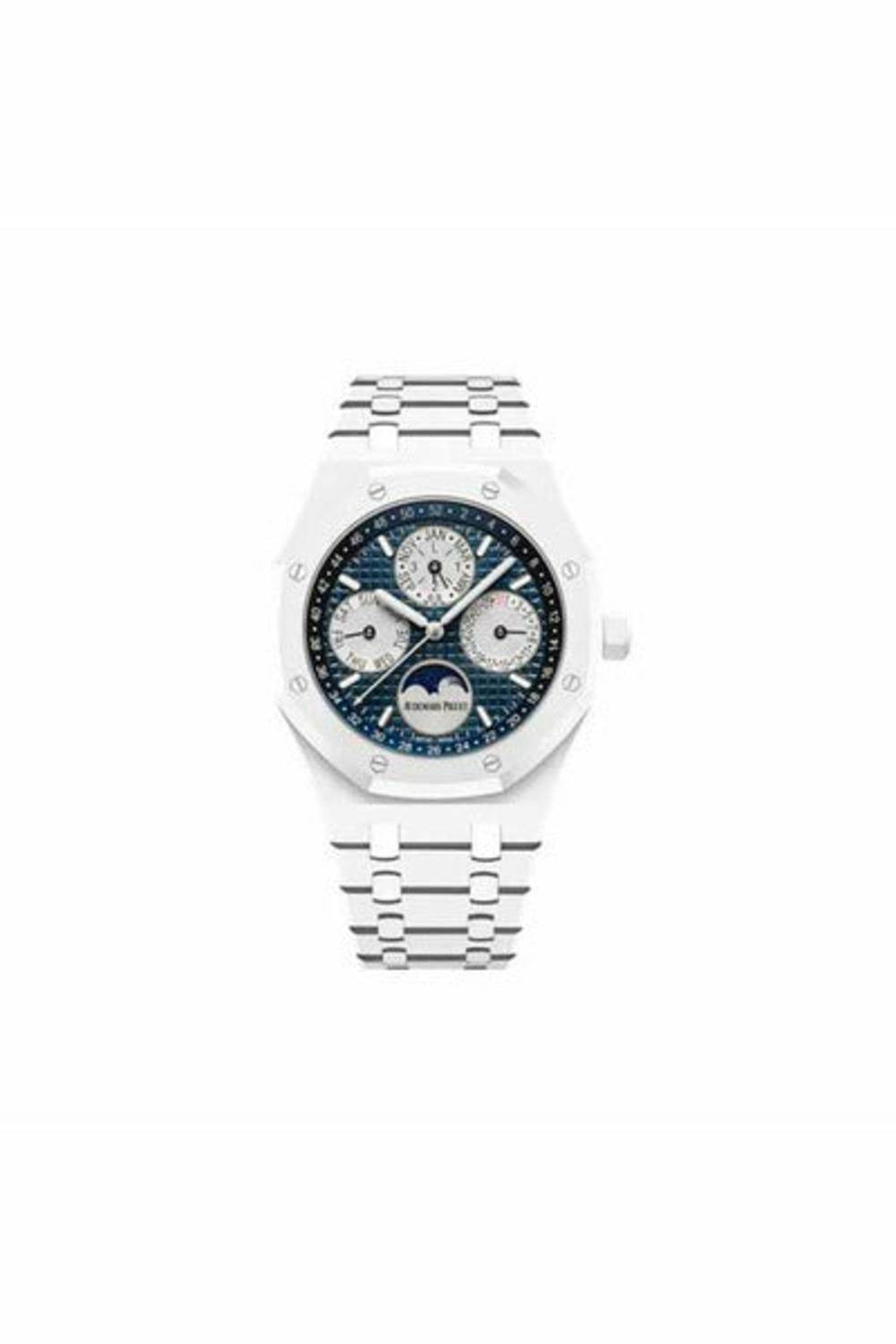 audemars piguet royal oak perpetual calendar 41mm white ceramic men's watch-DUBAILUXURYWATCH