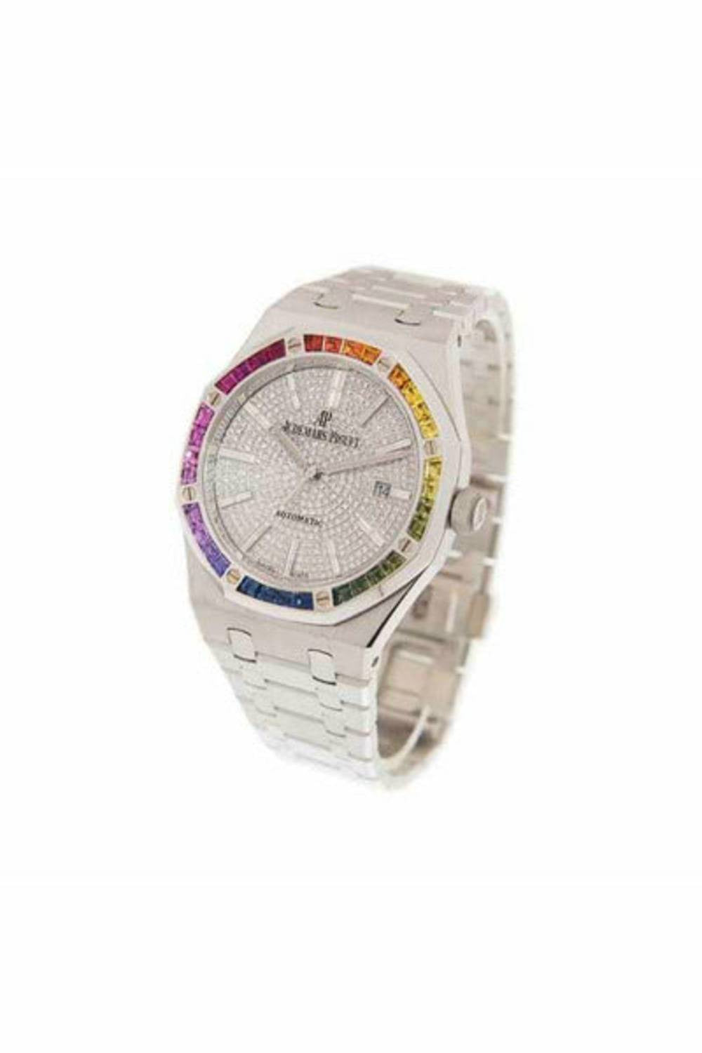 audemars piguet royal oak rainbow automatic diamond white gold unisex watch-DUBAILUXURYWATCH