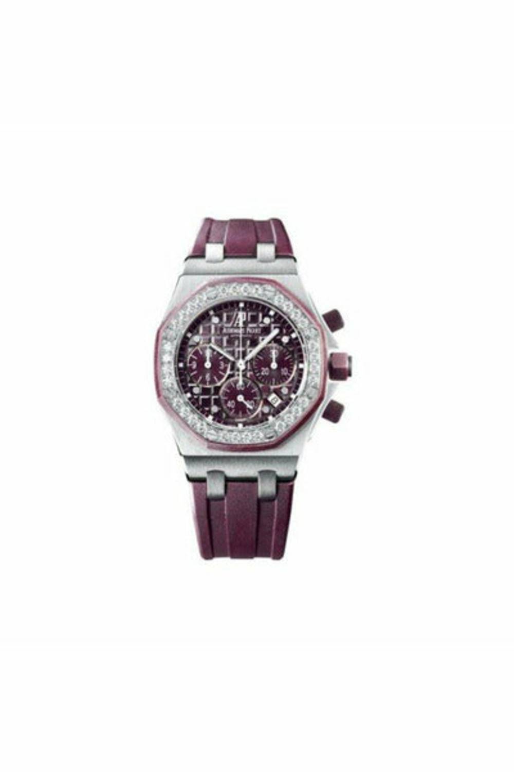 audemars piguet royal oak stainless steel 37mm purple dial ladies watch-DUBAILUXURYWATCH