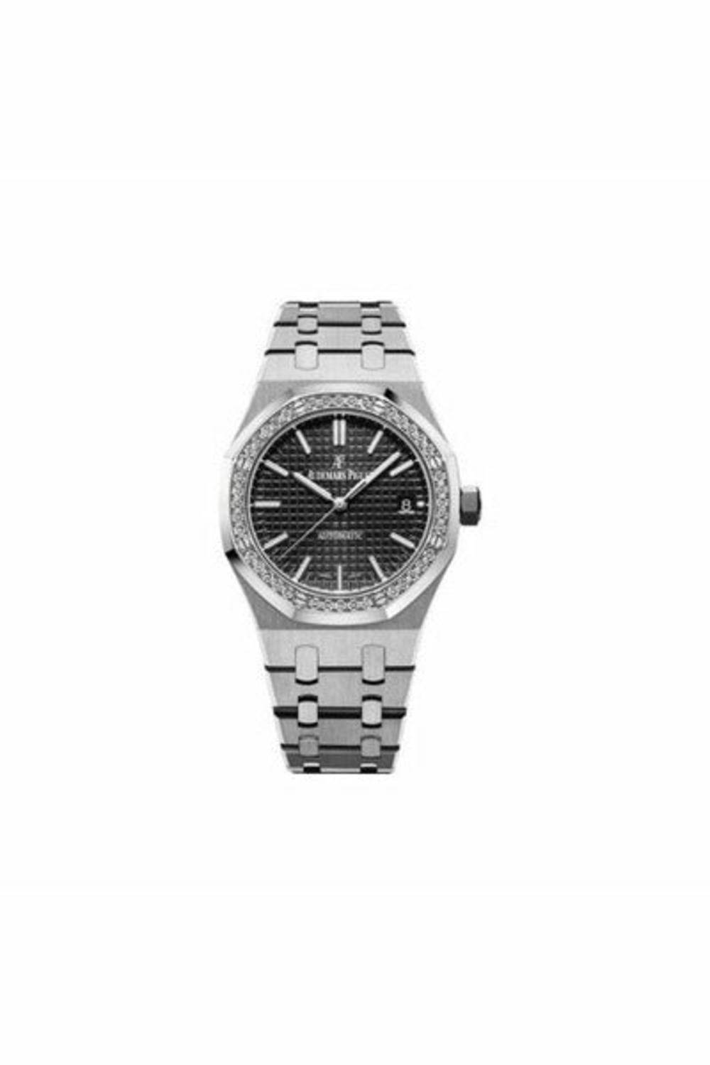 audemars piguet royal oak stainless steel 37mm with diamonds black dial ladies watch ref. 15451st.zz.1256st.01-DUBAILUXURYWATCH