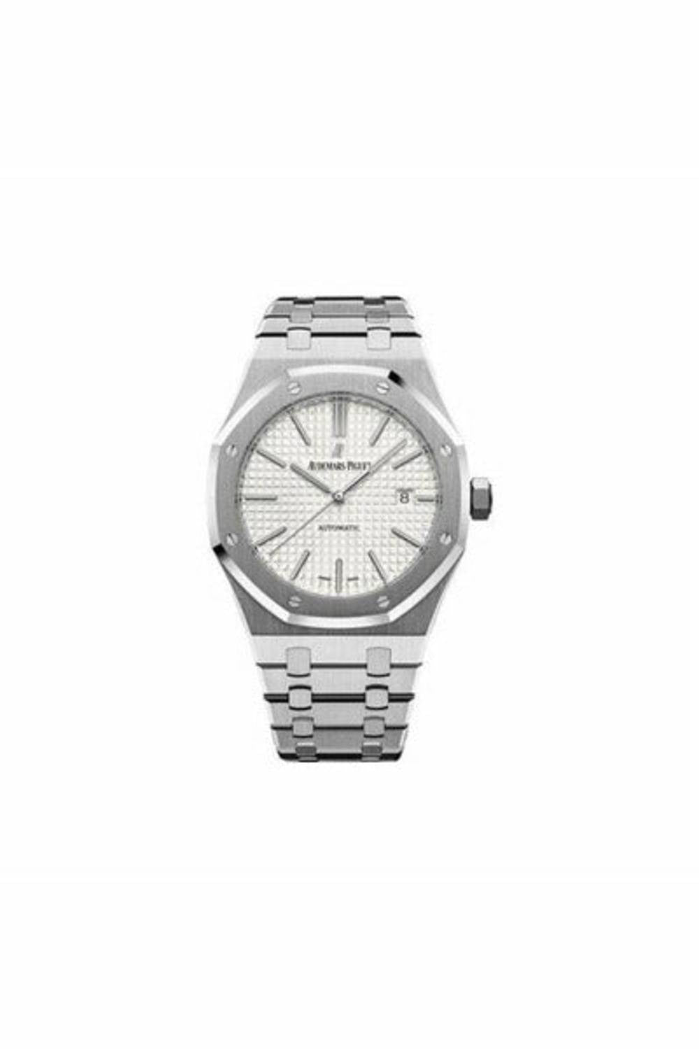 audemars piguet royal oak stainless steel 41mm silver toned dial men's watch-DUBAILUXURYWATCH