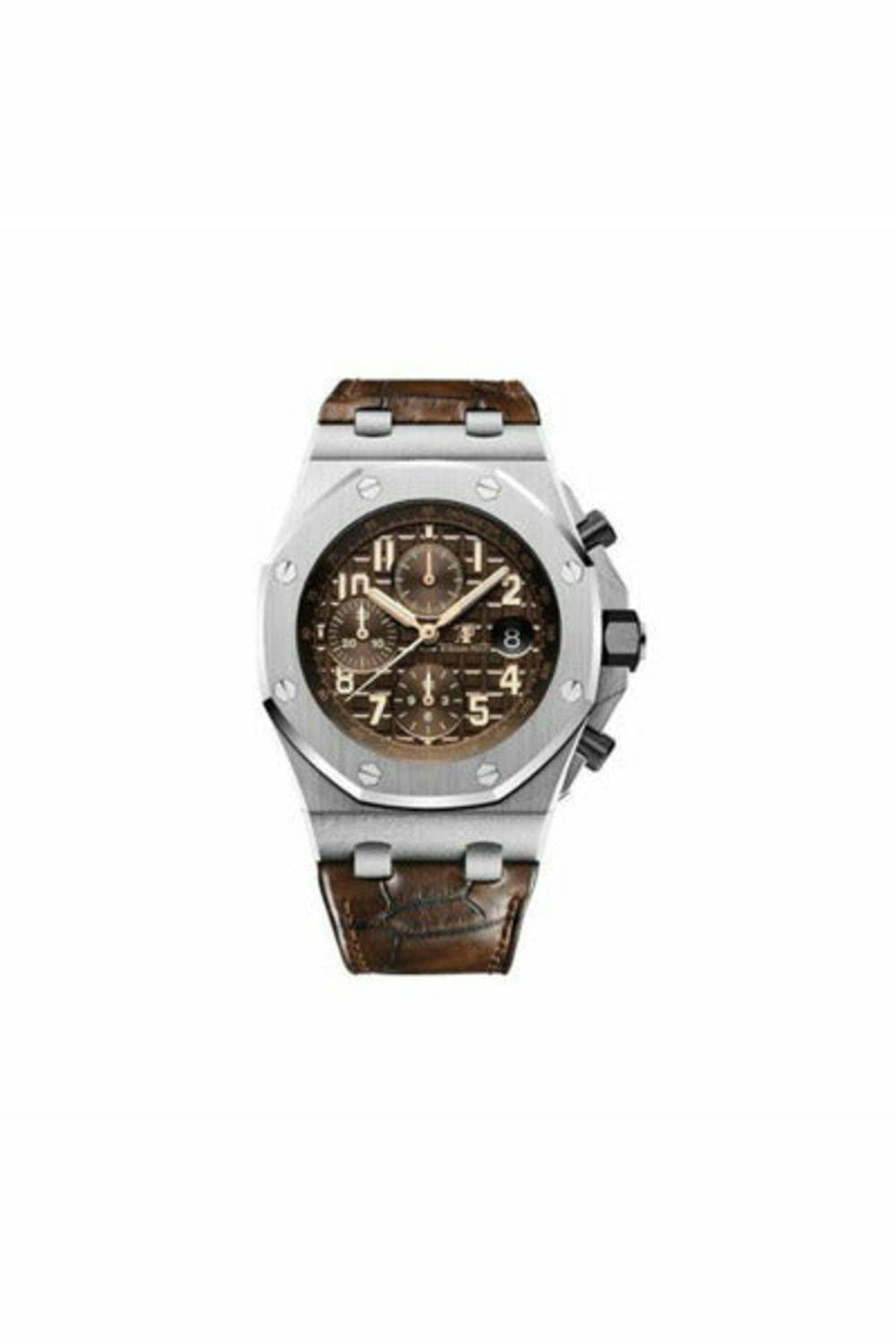 audemars piguet royal oak stainless steel 42mm brown dial men's watch-DUBAILUXURYWATCH