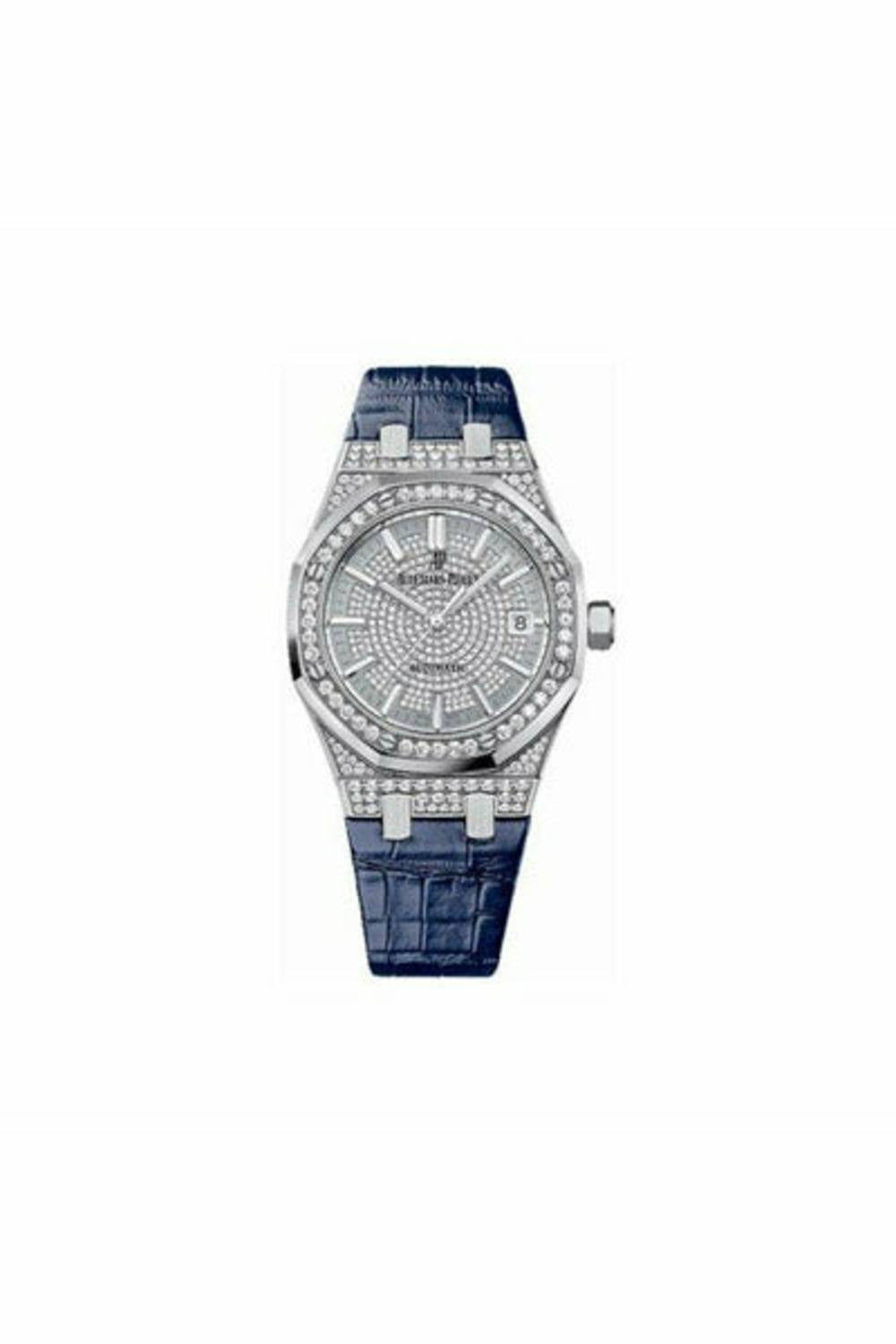 audemars piguet royal oak white gold diamond paved dial ladies watch ref. 15452bc.zz.d019cr.01-DUBAILUXURYWATCH