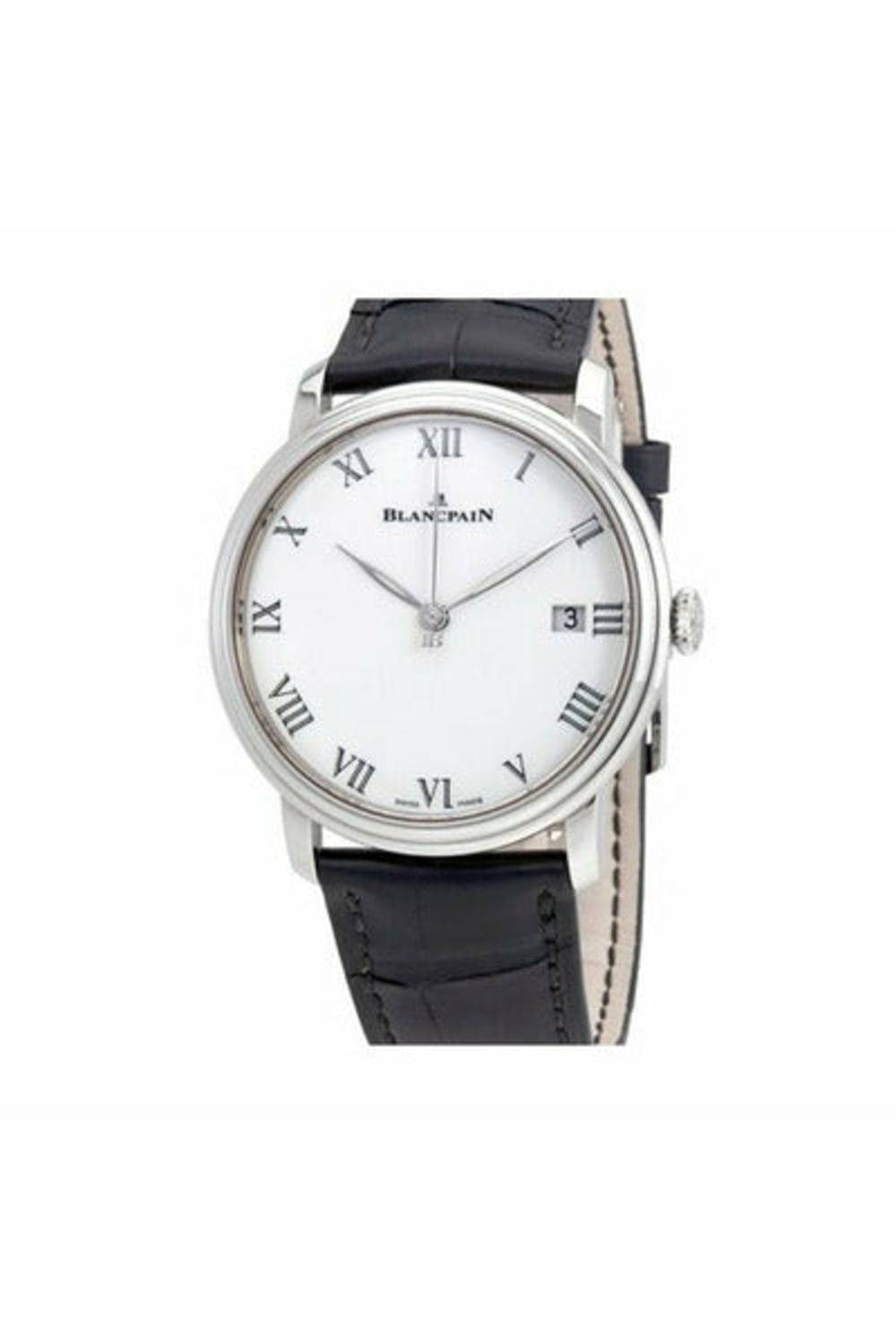 blancpain villeret 8 days white enamel dial 18kt white gold men's watch-DUBAILUXURYWATCH