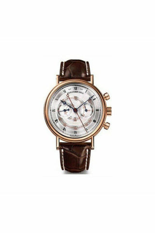 breguet classique chronograph silvered gold dial 18kt rose gold 39mm men's watch-DUBAILUXURYWATCH