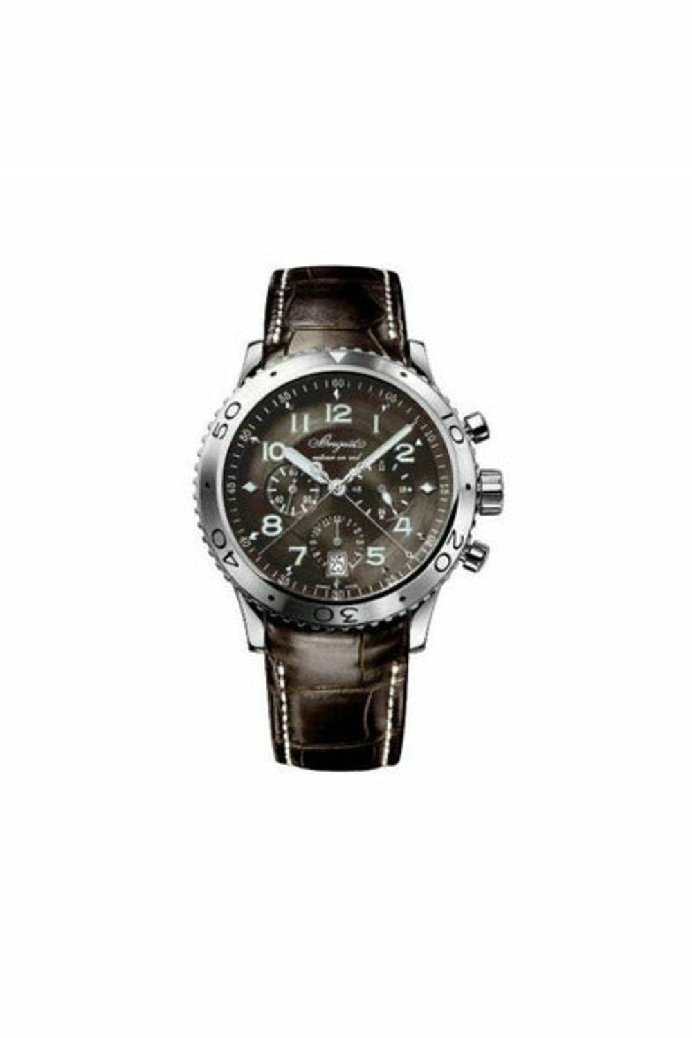 breguet type xxi flyback chronograph 42mm steel kroko strap brown dial automatic ref. 3810st929zu-DUBAILUXURYWATCH