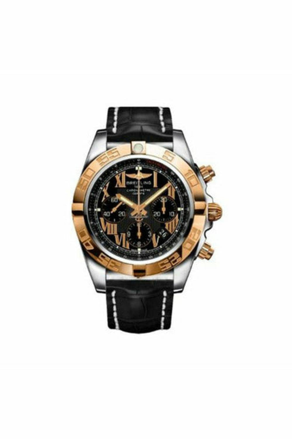 breitling chronomat 44mm 18kt rose gold with stainless steel men's watch ref. cb011012-b957-743p-DUBAILUXURYWATCH