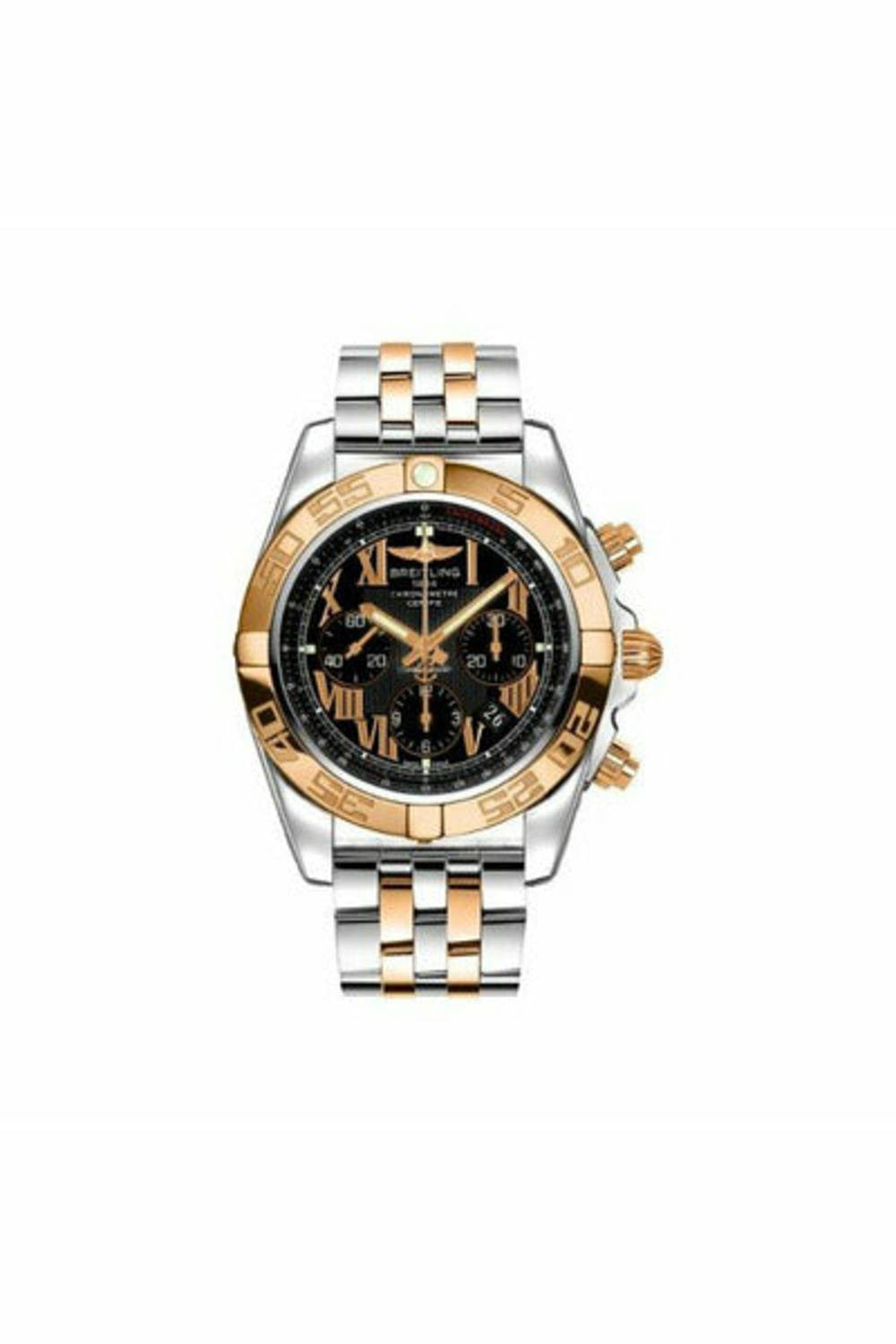 breitling chronomat 44mm stainless steel & 18kt rose gold men's watch-DUBAILUXURYWATCH