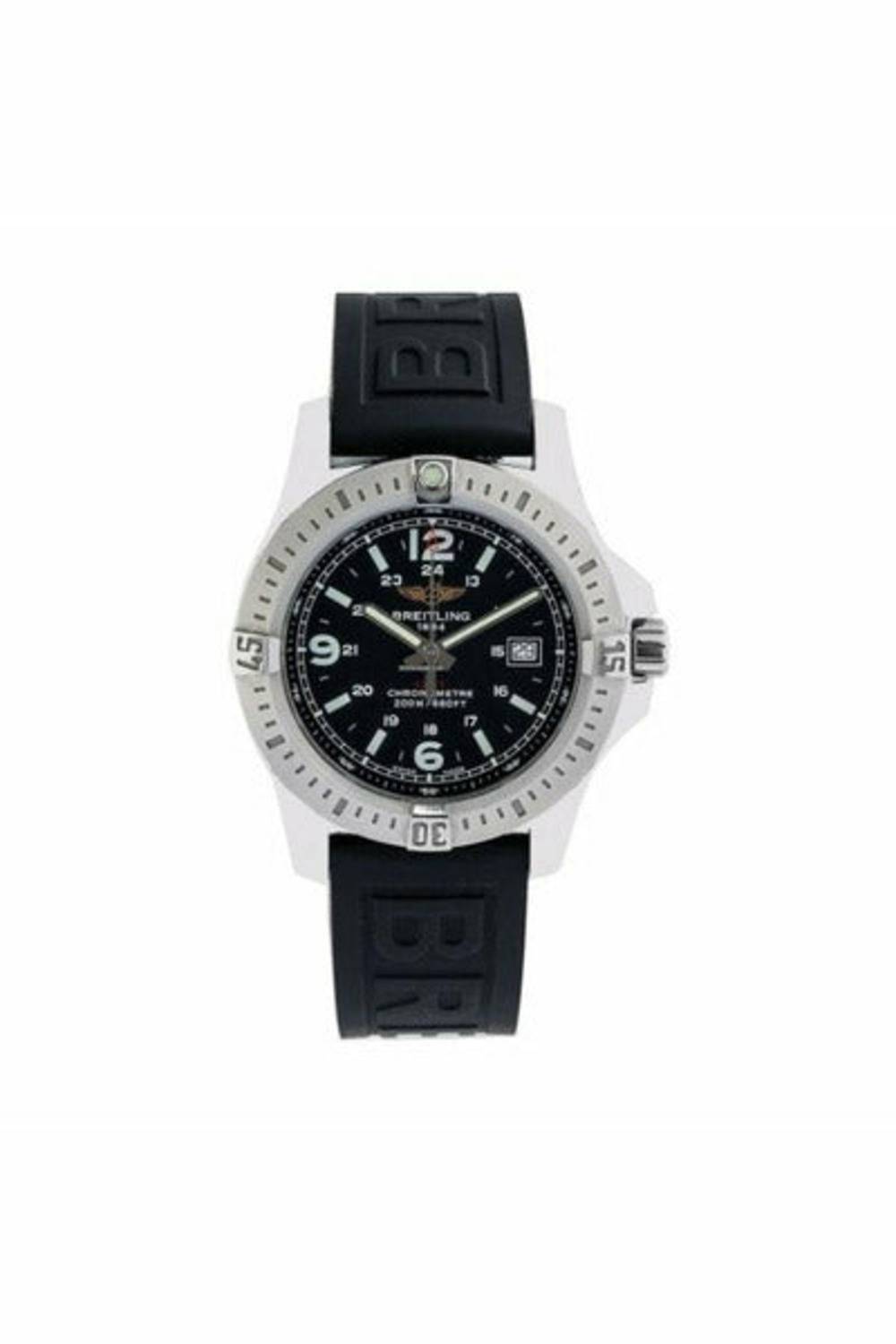 breitling colt black dial black rubber men's watch-DUBAILUXURYWATCH