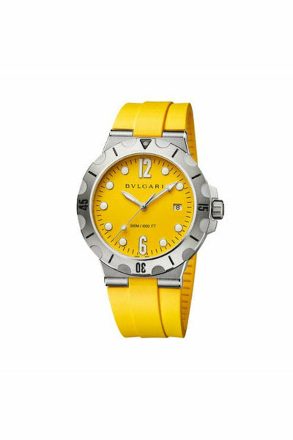 bulgari diagono scuba yellow steel 41mm men's watch ref. 102788-DUBAILUXURYWATCH