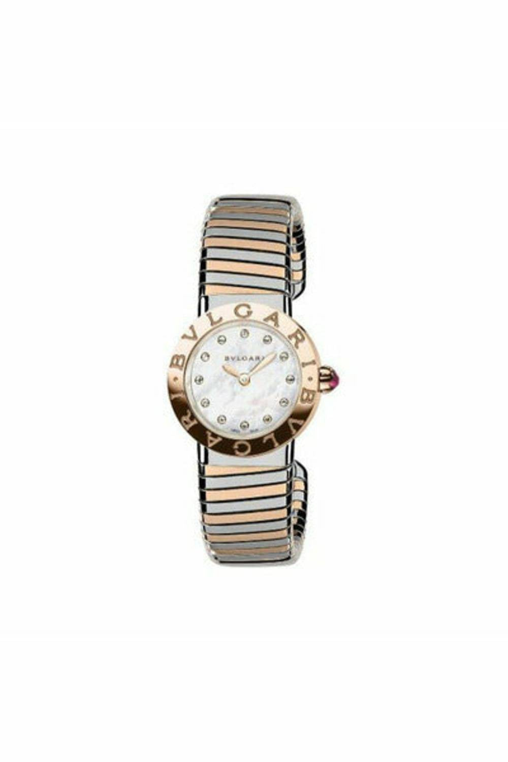 bvlgari bvlgari bvlgari stainless steel & 18kt rose gold 26mm ladies watch-DUBAILUXURYWATCH